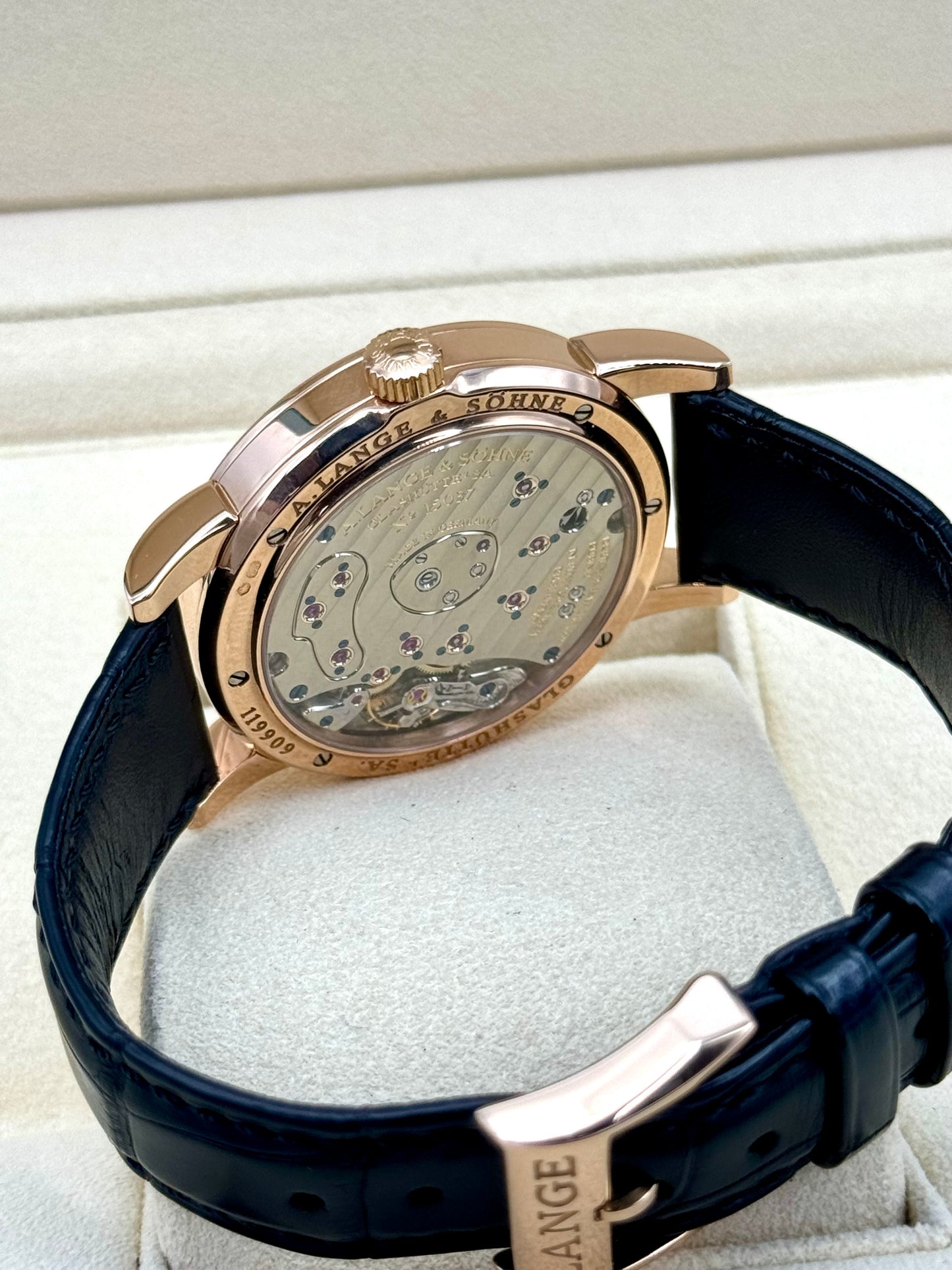 2000 A Longe & Shone Lange 38.5mm 101.032 Rose Gold Silver Dial - MyWatchLLC