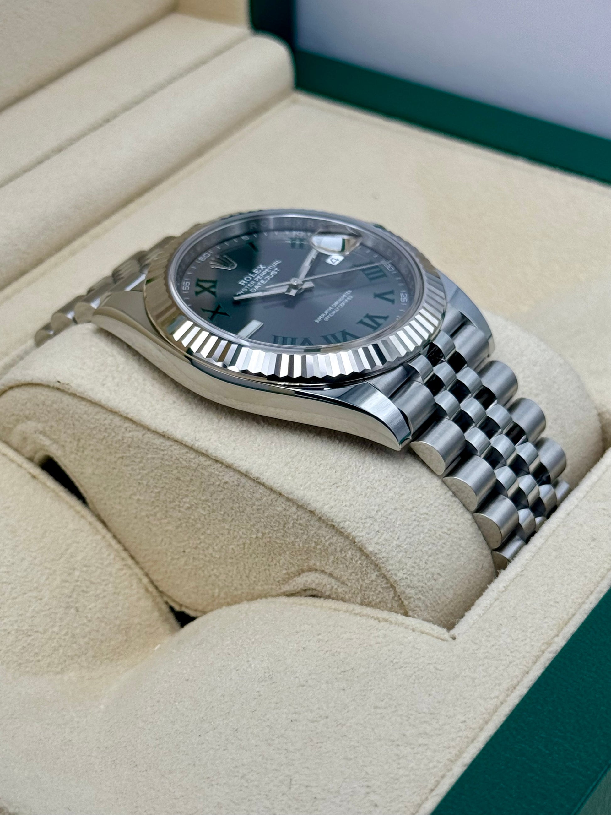 NEW 2024 Rolex Datejust 41mm Stainless Steel Jubilee Wimbledon Dial - MyWatchLLC