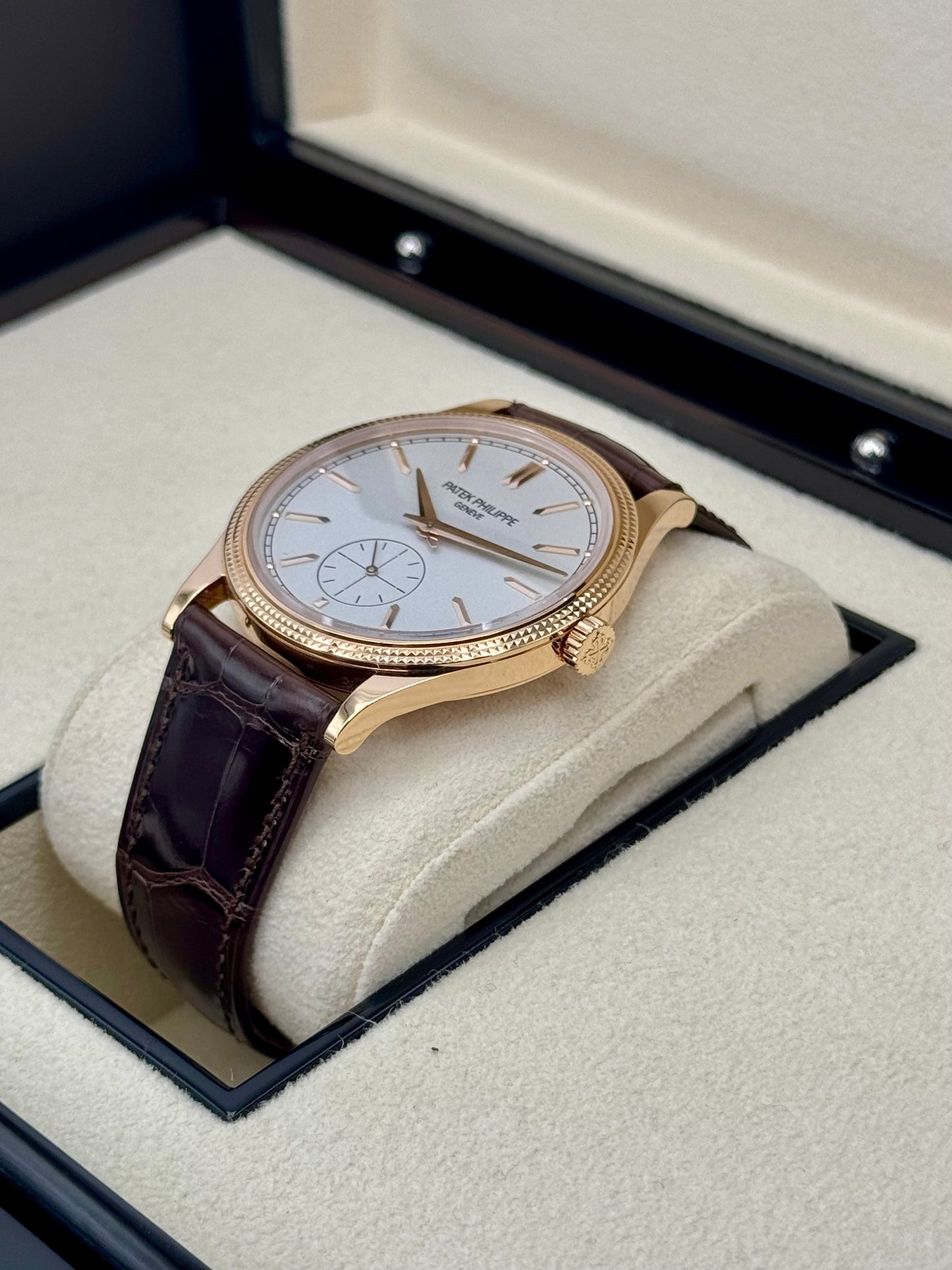 Patek Philippe Calatrava 40mm 6119R  Rose Gold White Dial - MyWatchLLC