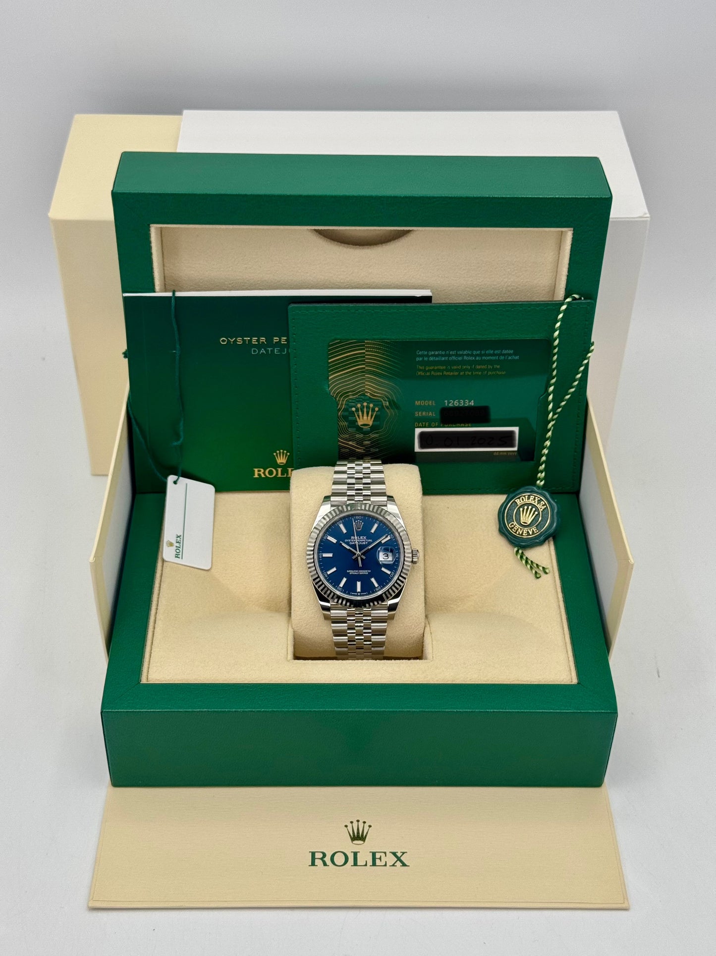 NEW 2025 Rolex Datejust 41mm 126334 Stainless Steel Jubilee Blue Dial