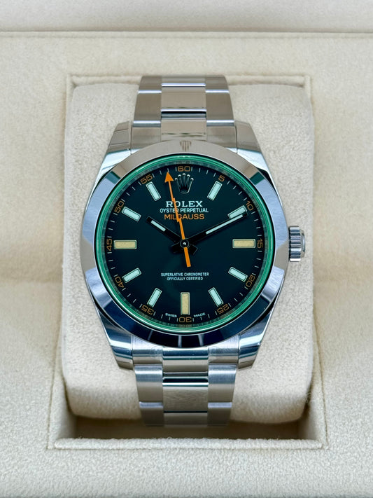 NEW 2023 Rolex Milgauss 40mm 116400GV Oyster Black Dial - MyWatchLLC