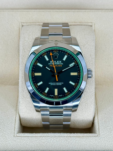 NEW 2023 Rolex Milgauss 40mm 116400GV Stainless Steel Black Dial
