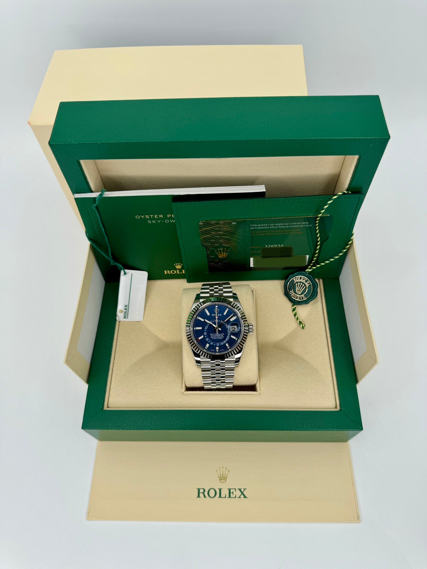 NEW 2023 Rolex Sky-Dweller 42mm 326934 Stainless Steel Jubilee Blue Dial - MyWatchLLC