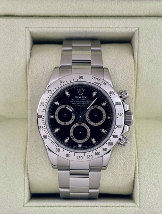 2009 Rolex Daytona 40mm 116520 Stainless Steel Black Dial - MyWatchLLC