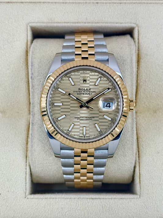 2022 Rolex Datejust 41mm 126333 Two-Tone Jubilee Champagne Motif Dial - MyWatchLLC