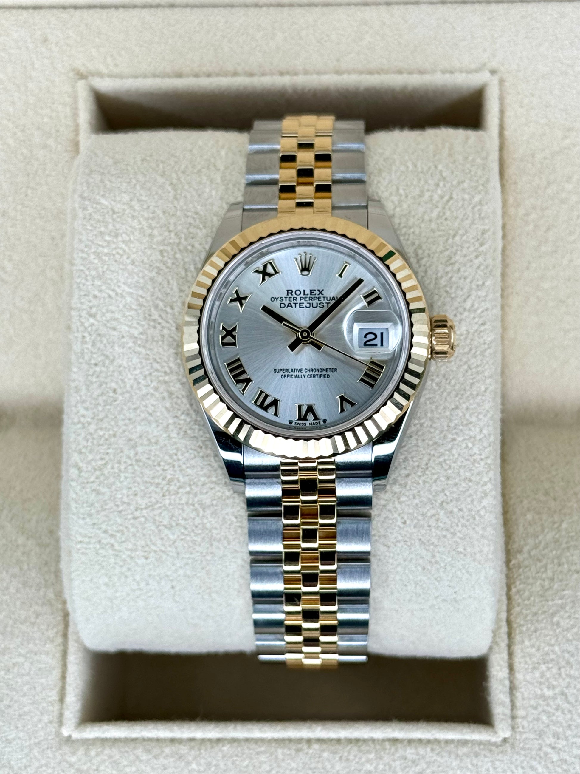 NEW 2023 Rolex Lady Datejust 28mm 279171 Two-Tone Jubilee Silver Dial - MyWatchLLC