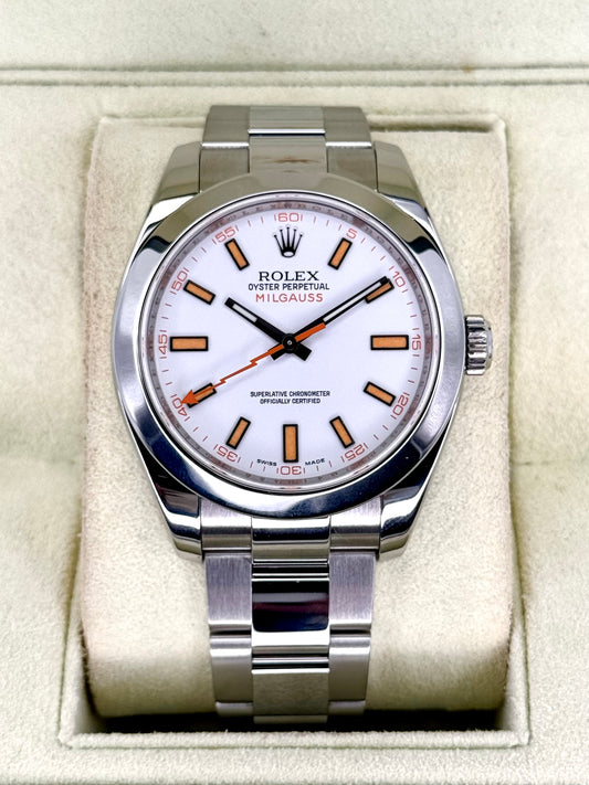 2008 Rolex Milgauss 40mm 116400 Stainless Steel White Dial - MyWatchLLC