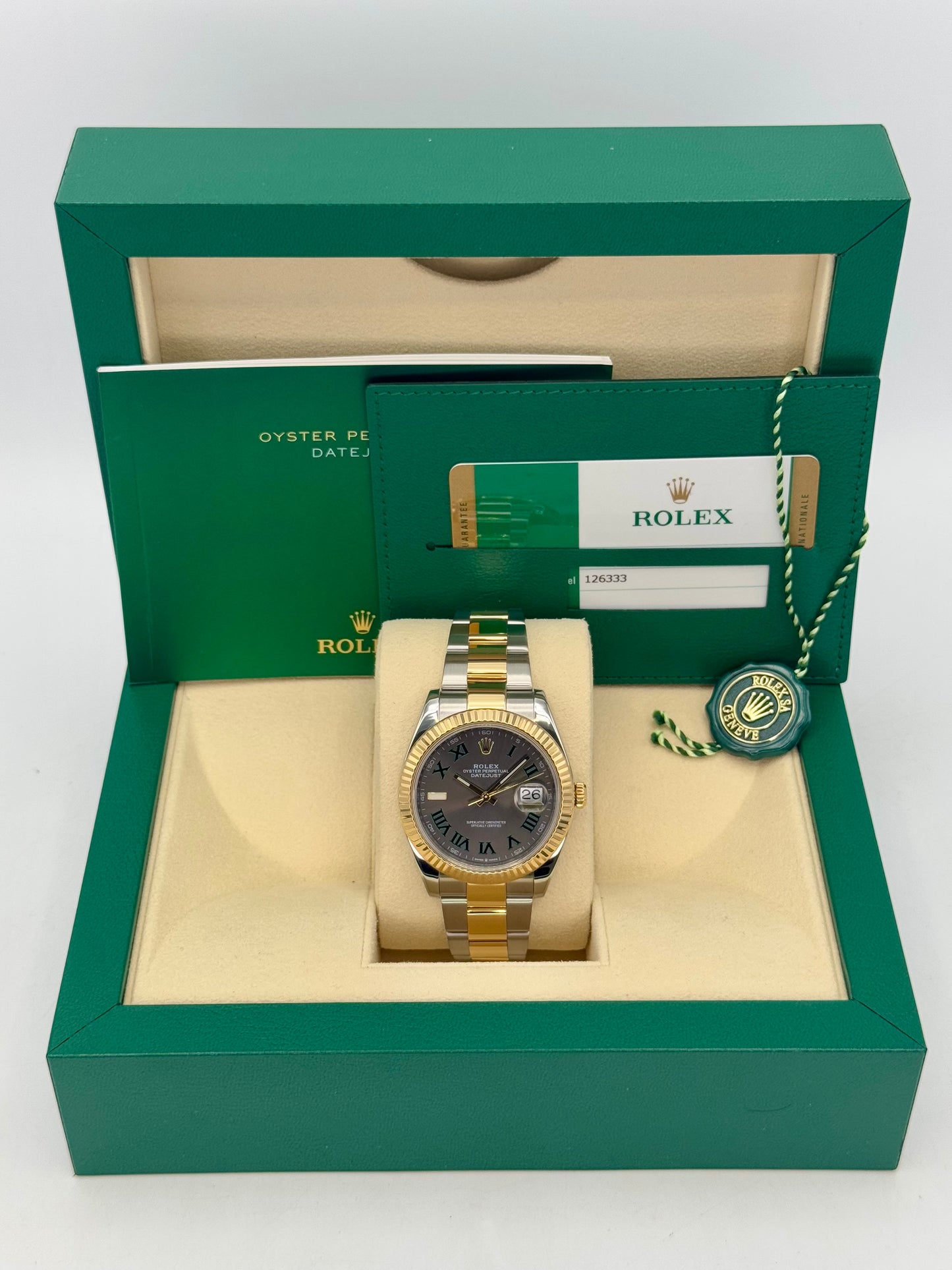 2018 Rolex Datejust 41mm 126333 Two-Tone Oyster Wimbledon Dial