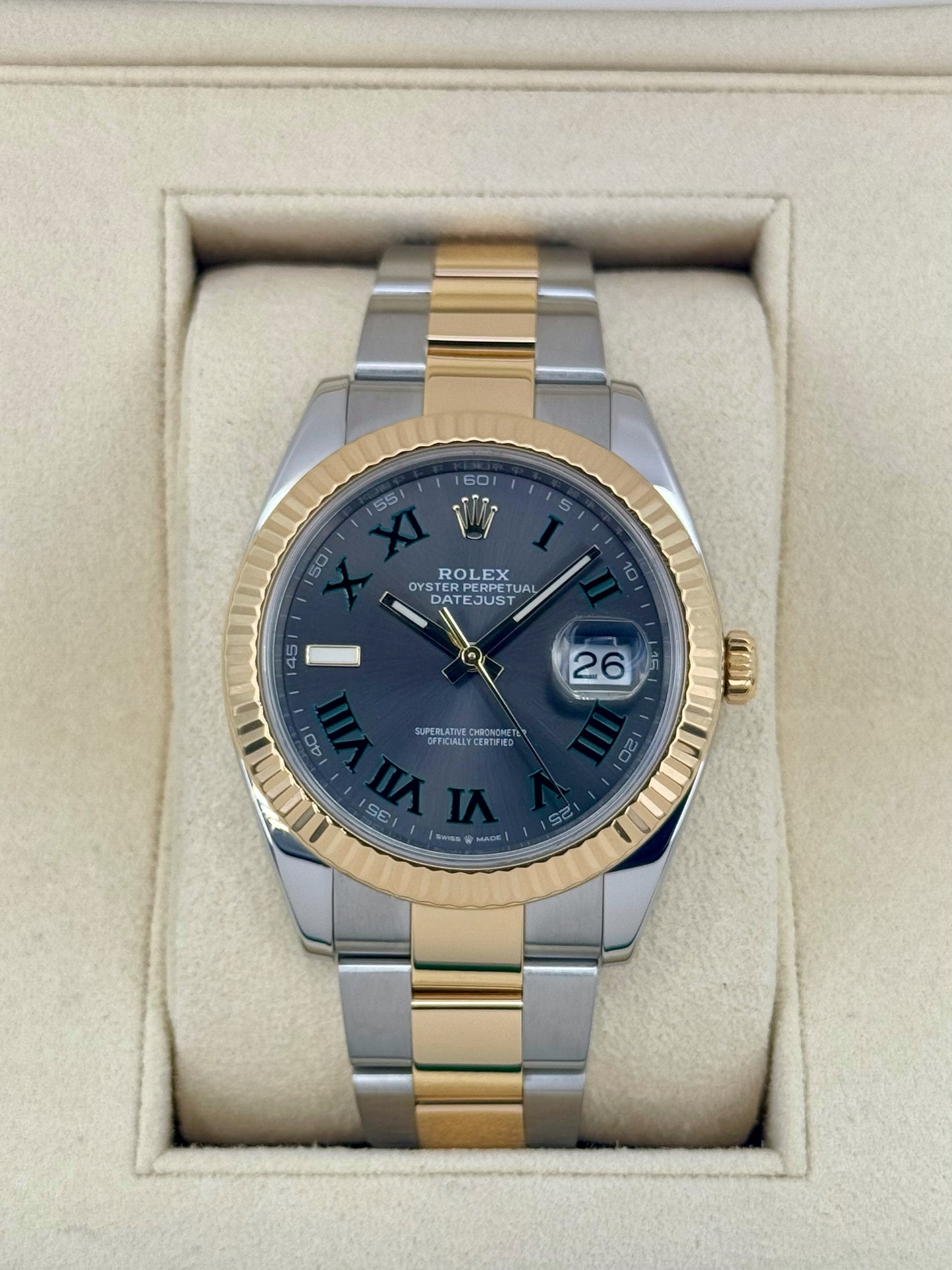 2018 Rolex Datejust 41mm 126333 Two-Tone Oyster Wimbledon Dial