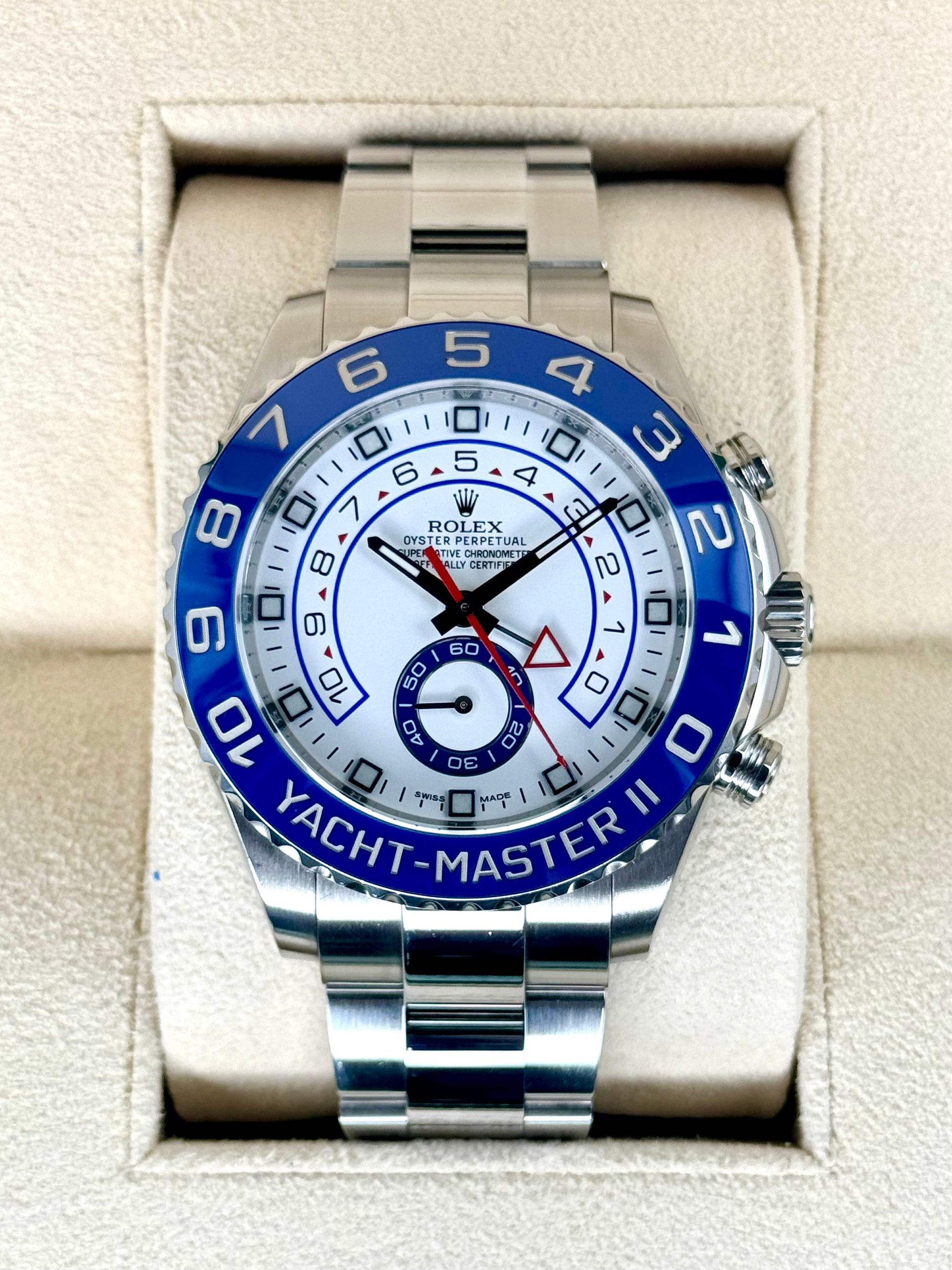2016 Rolex Yacht-Master II 44mm 116680 Stainless Steel White Dial - MyWatchLLC