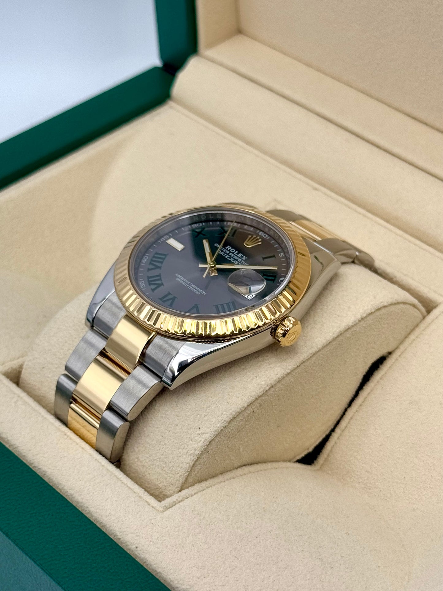 2018 Rolex Datejust 41mm 126333 Two-Tone Oyster Wimbledon Dial