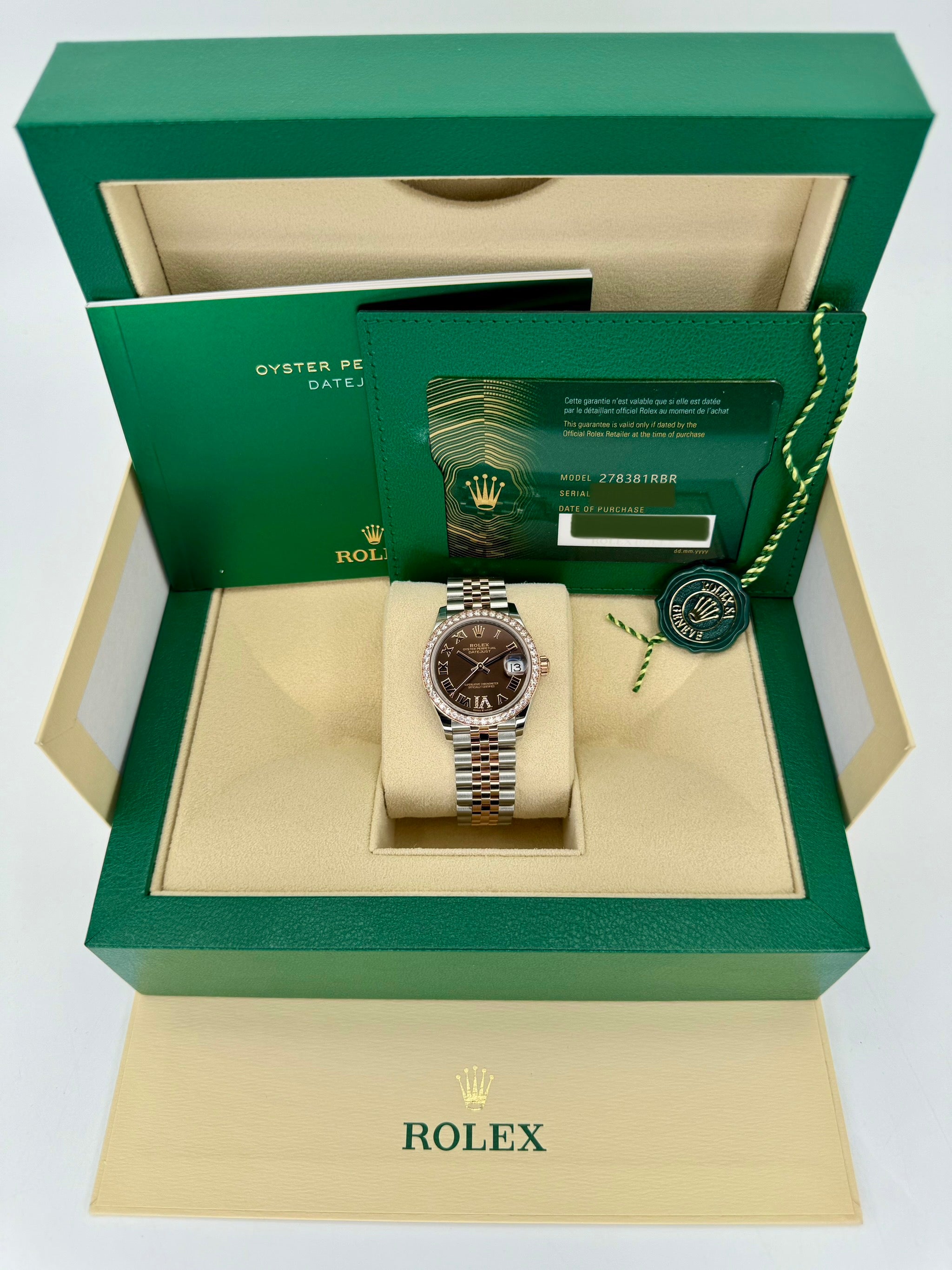 NEW 2023 Rolex Lady Datejust 31mm 278381RBR Two Tone Chocolate Dial