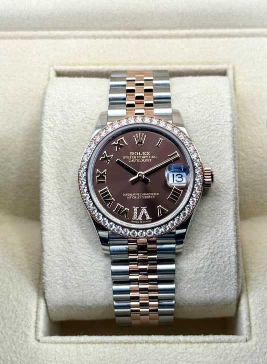 NEW 2023 Rolex Lady Datejust 31mm 278381RBR Two-Tone Chocolate Dial - MyWatchLLC