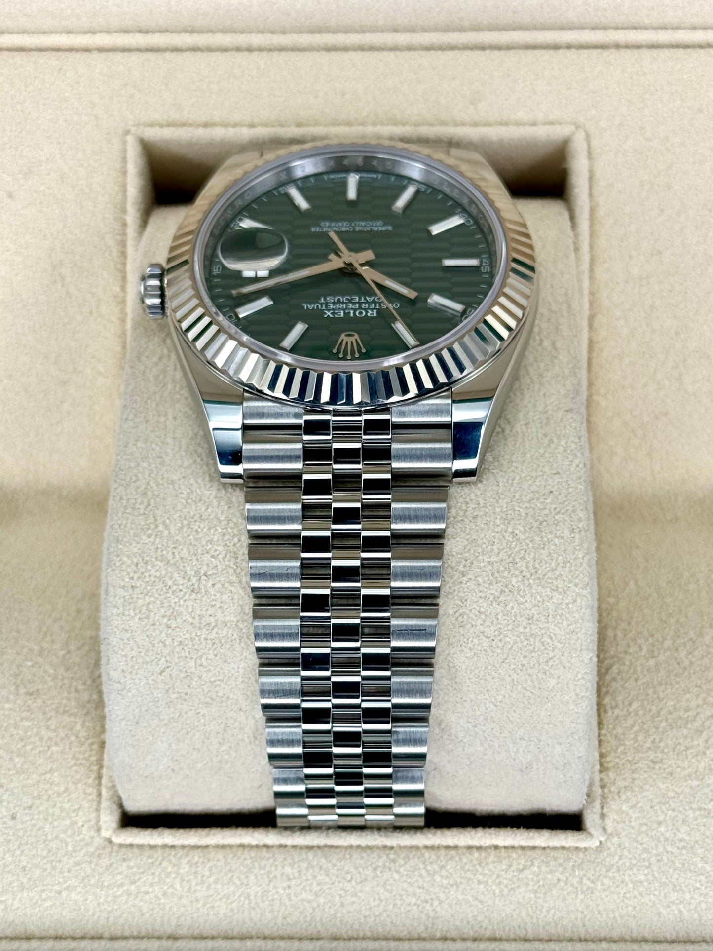 NEW 2023 Rolex Datejust 41mm 126334 Jubilee Green Motif Dial - MyWatchLLC