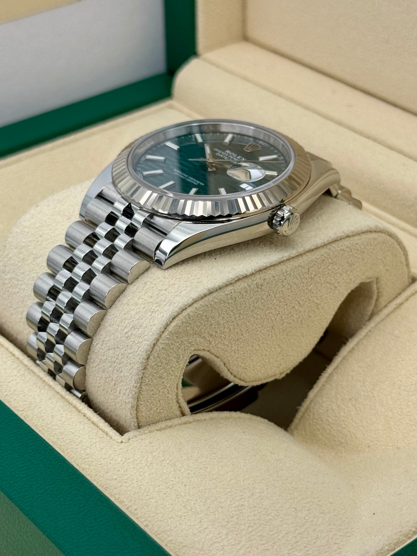 NEW 2023 Rolex Datejust 41mm 126334 Jubilee Green Motif Dial - MyWatchLLC