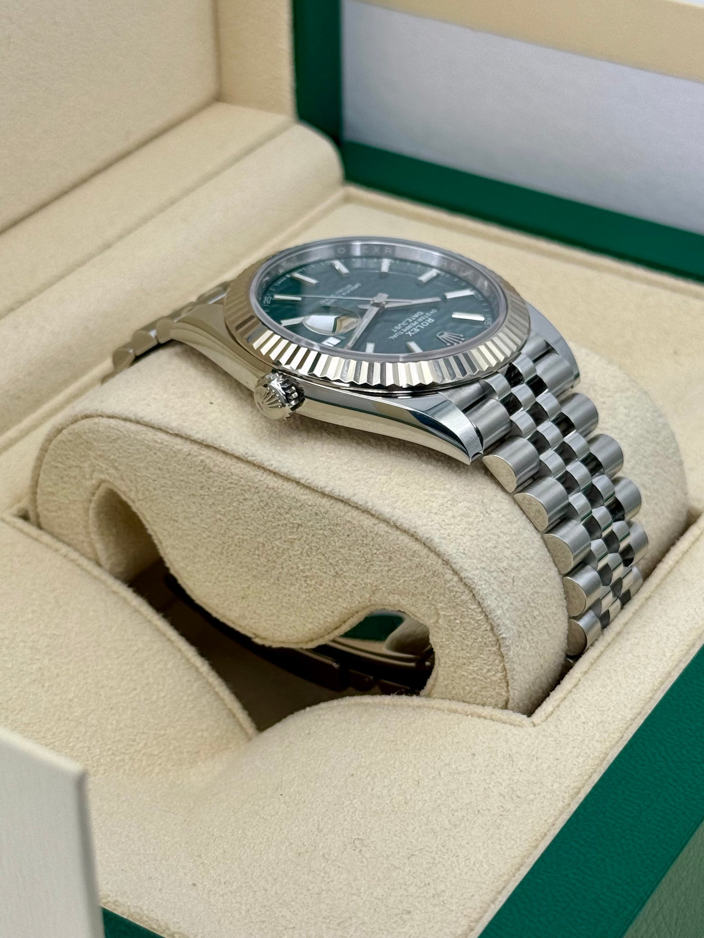 NEW 2023 Rolex Datejust 41mm 126334 Jubilee Green Motif Dial - MyWatchLLC