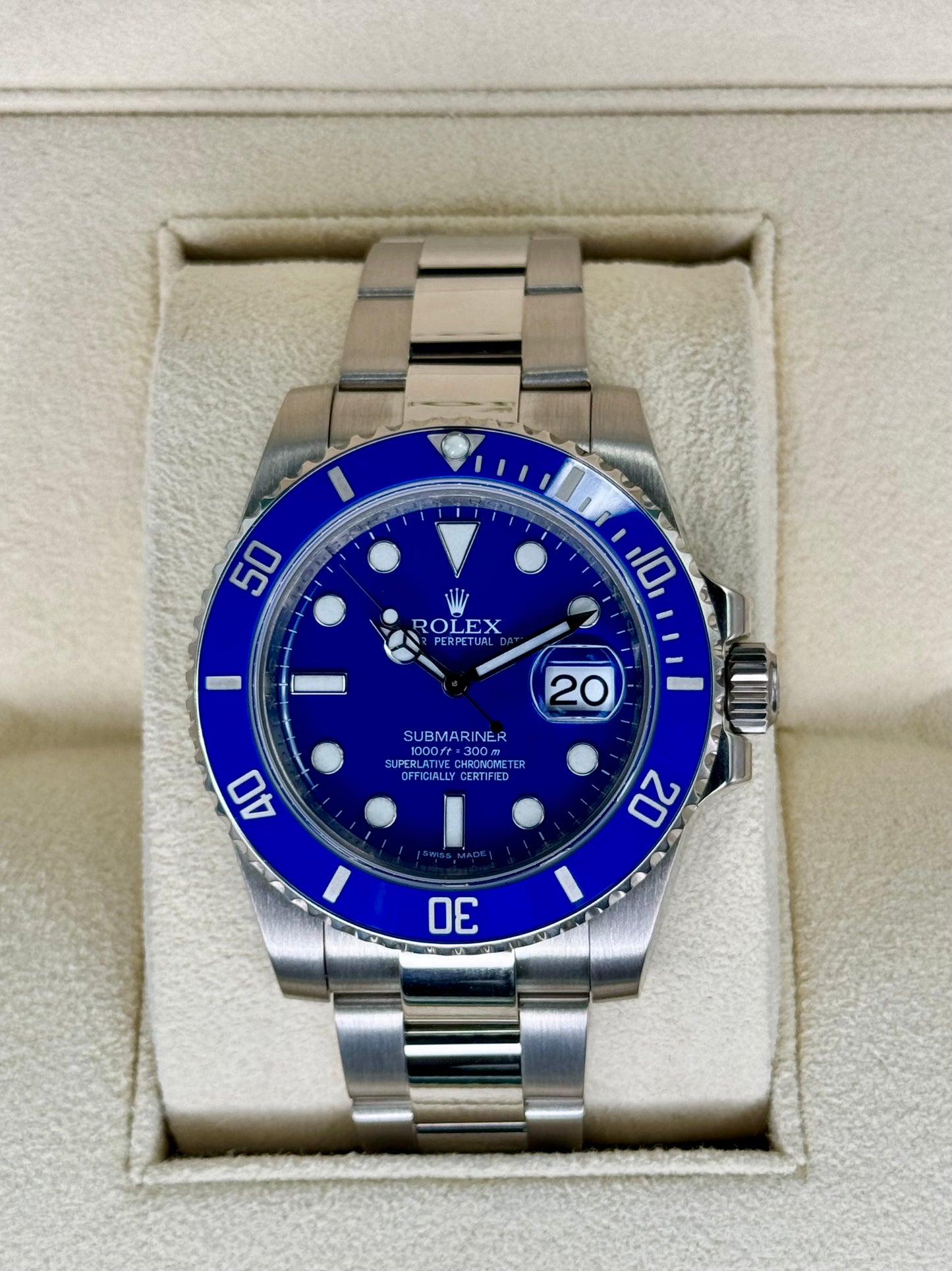 2012 Rolex Submariner Date "Smurf" 40mm 116619 White Gold Blue Dial - MyWatchLLC
