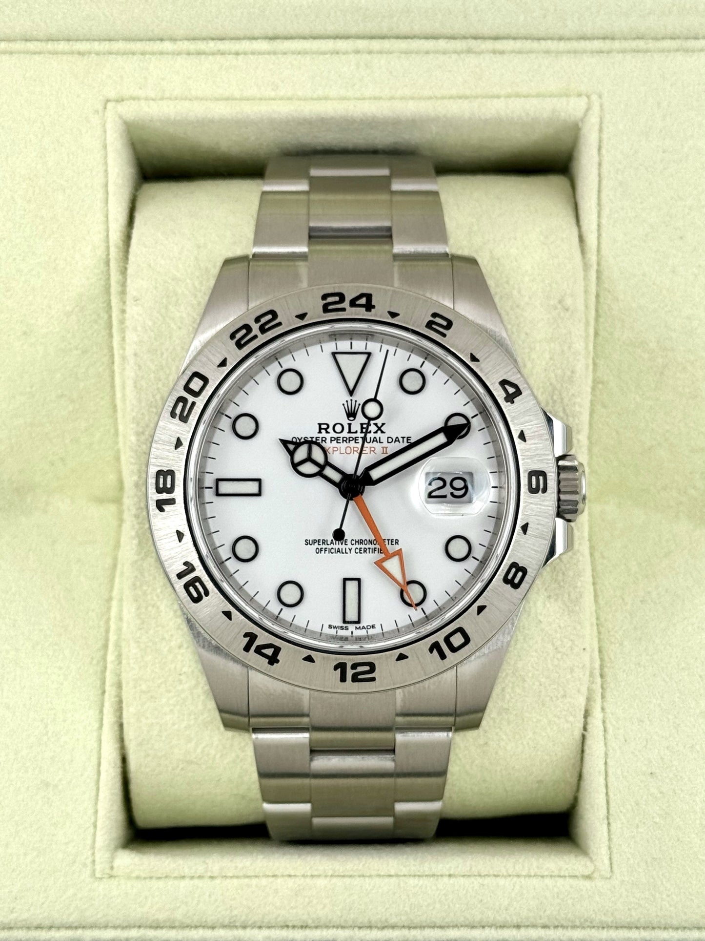 2019 Rolex Explorer II 42mm 216570 Stainless Steel Polar White Dial - MyWatchLLC