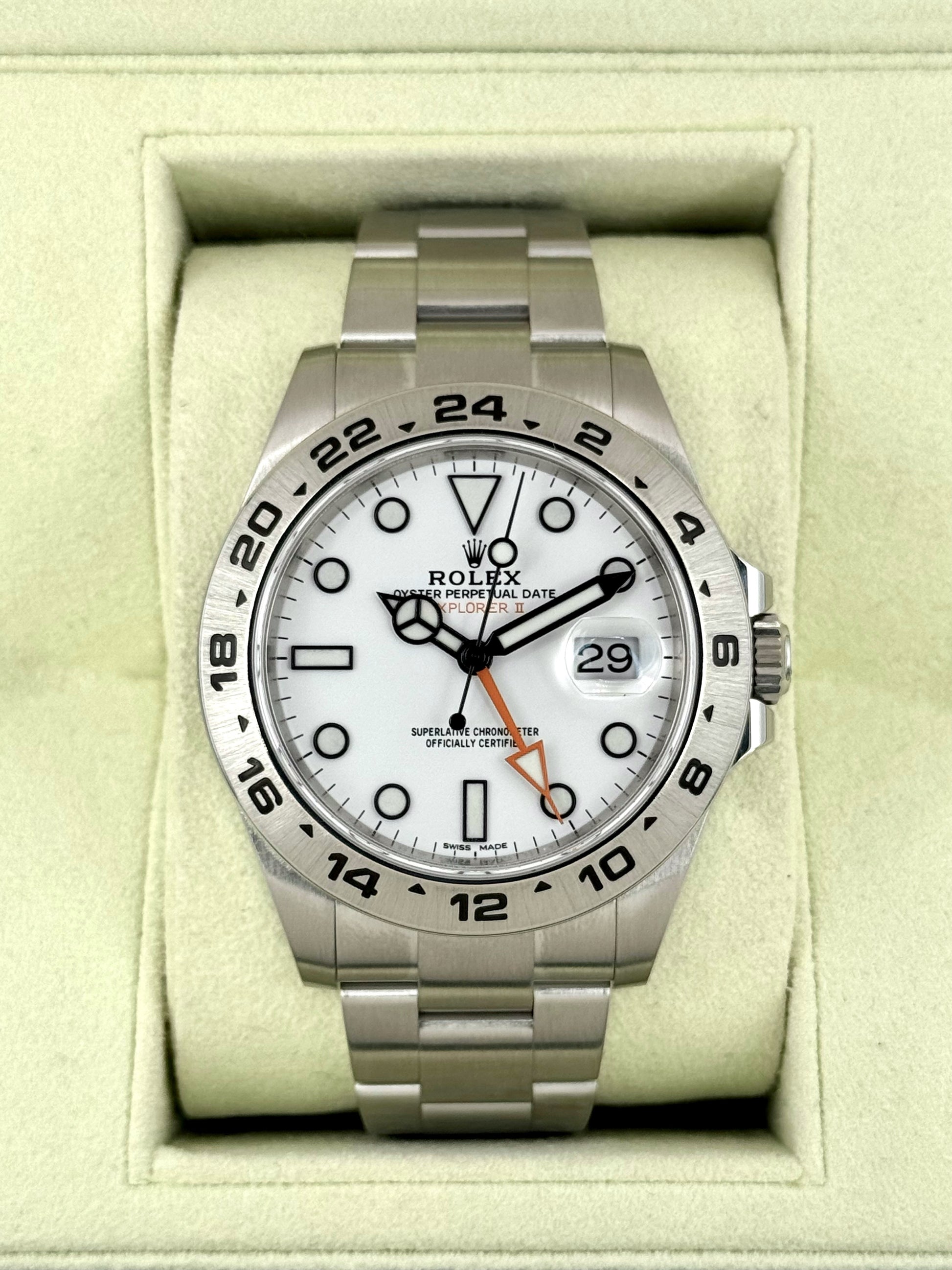 2019 Rolex Explorer II 42mm 216570 Stainless Steel Polar White Dial - MyWatchLLC