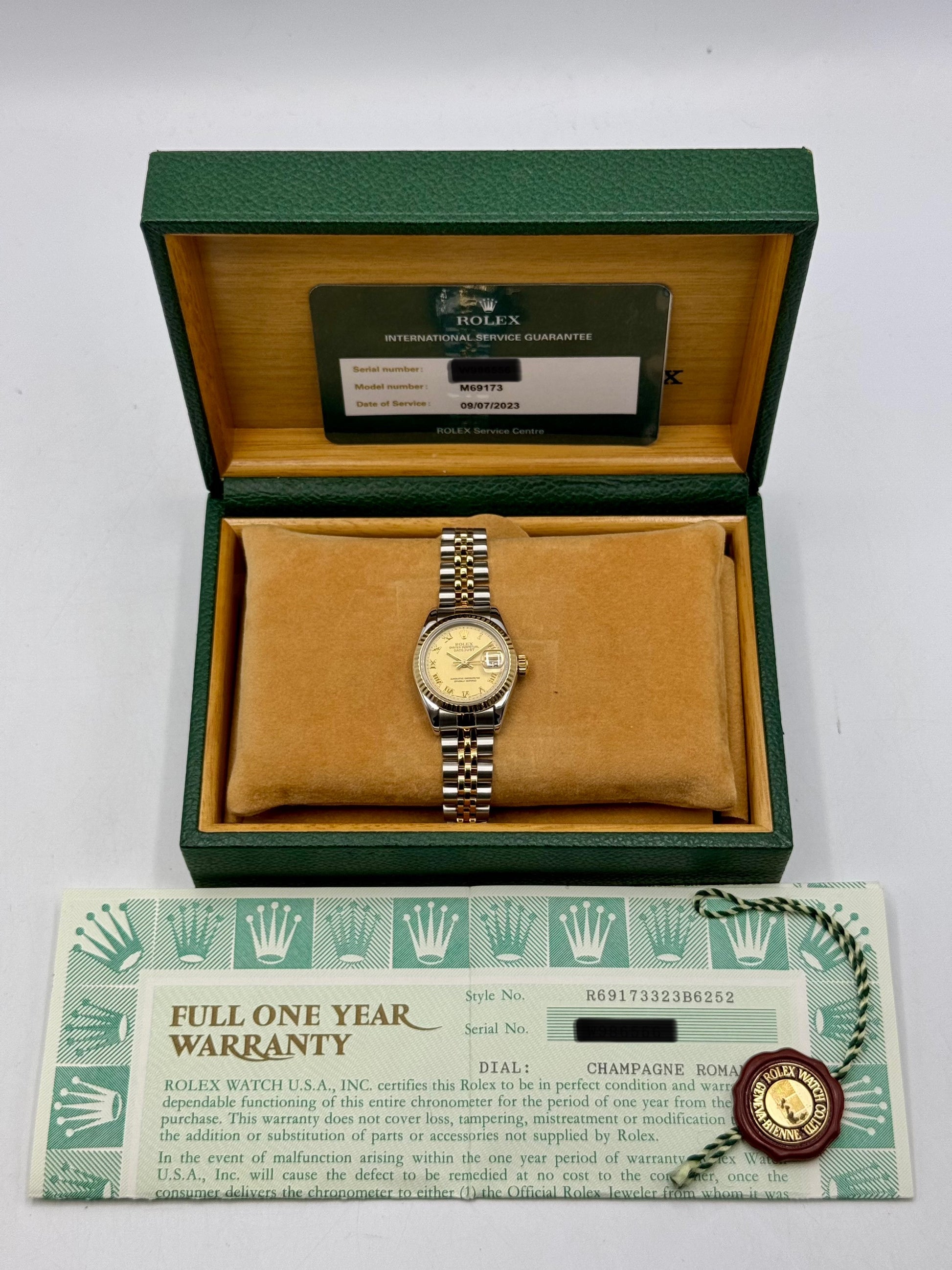 1997 Rolex Lady Datejust 26mm 69173 Two-Tone Jubilee Champagne Dial - MyWatchLLC