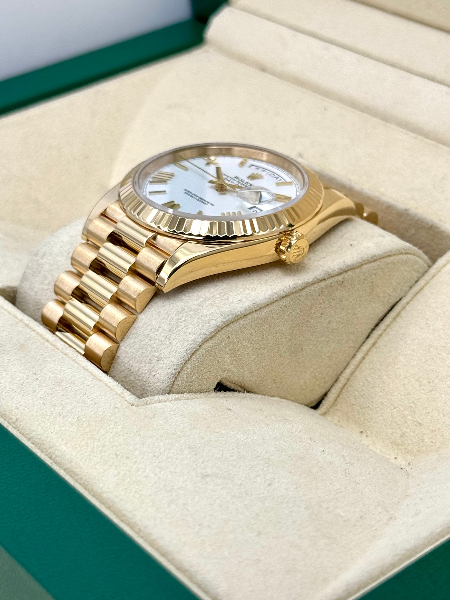 2021 Rolex Day-Date 40mm 228238 Presidential White Roman Numeral Dial - MyWatchLLC