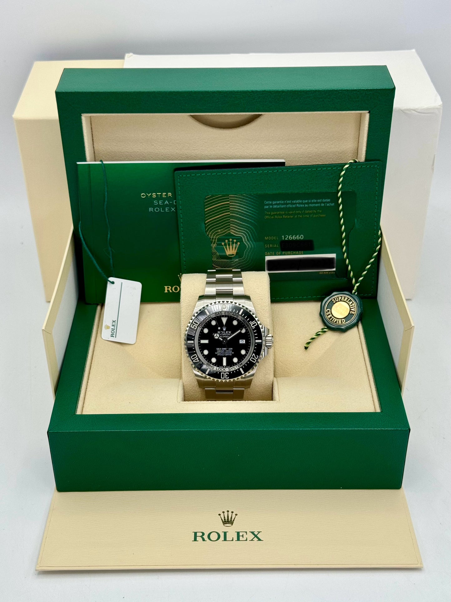 2022 Rolex Deepsea 44mm 126660 Stainless Steel Black Dial