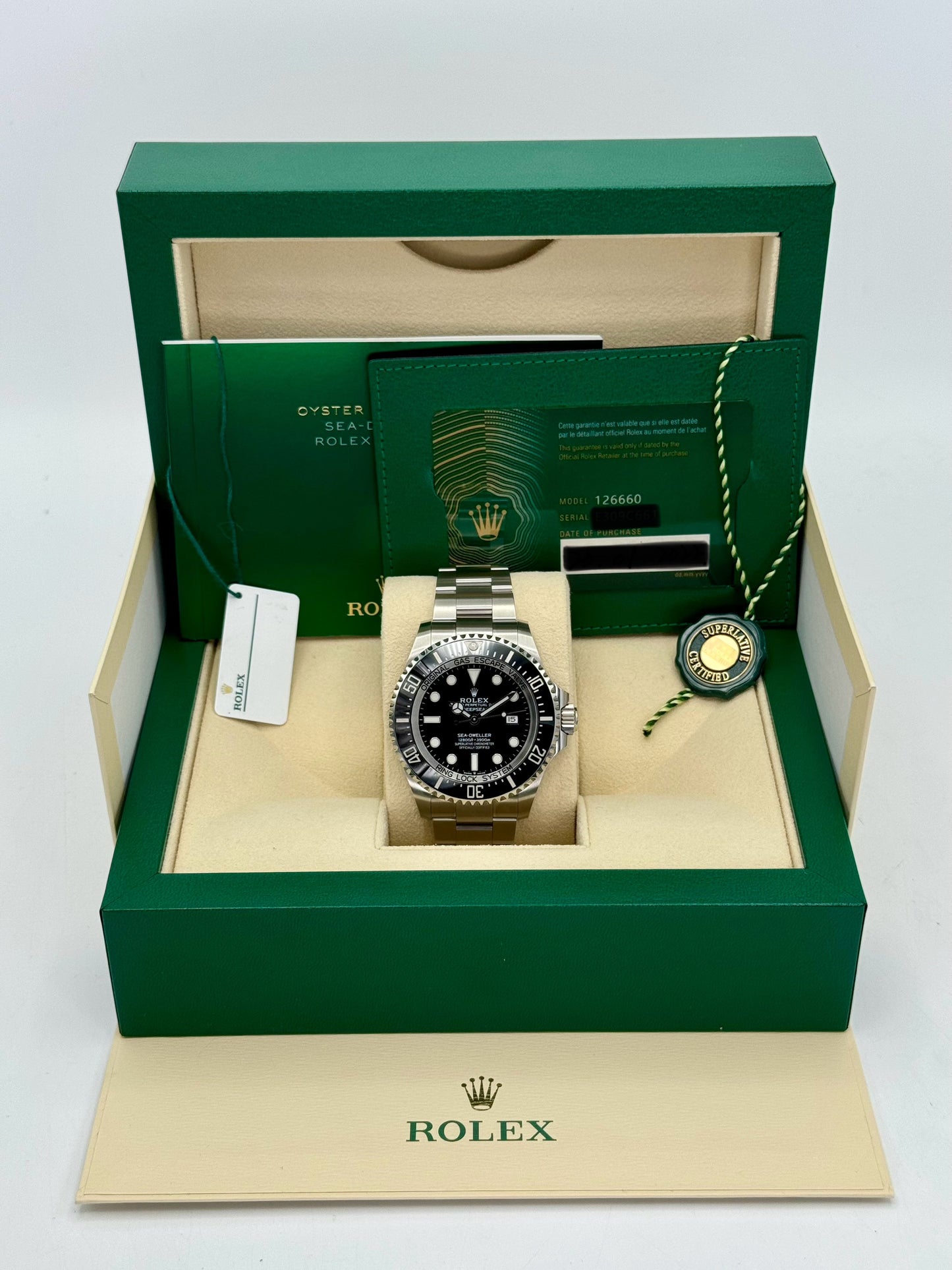 2022 Rolex Deepsea 44mm 126660 Stainless Steel Black Dial