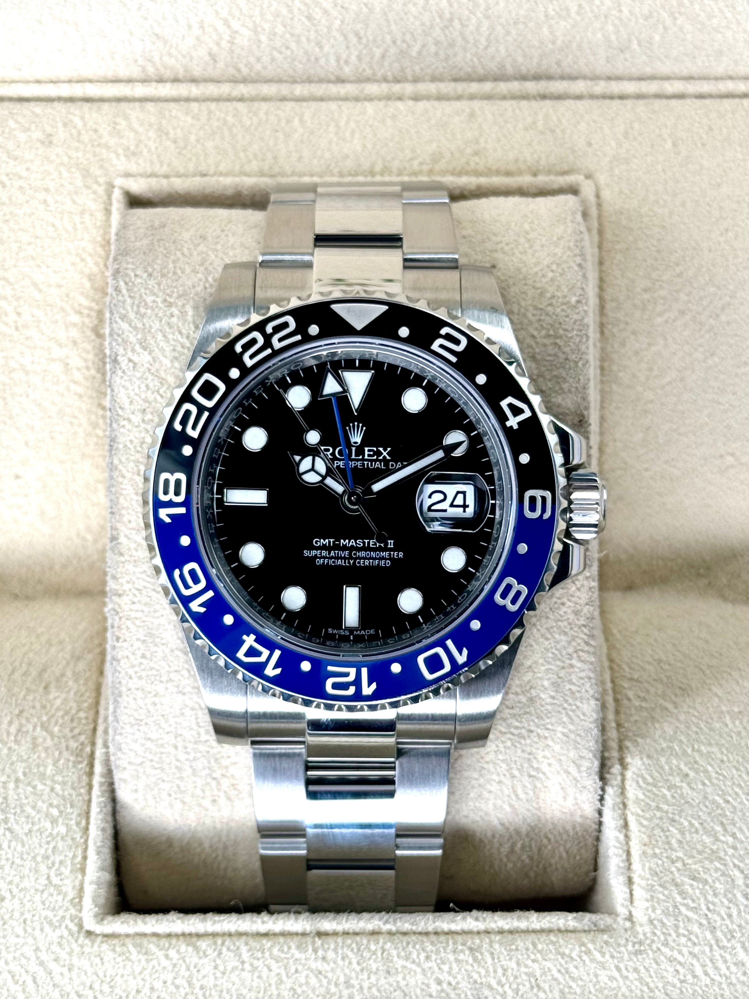 2014 Rolex GMT Master II Batman 40mm 116710BLNR Oyster Black Dial