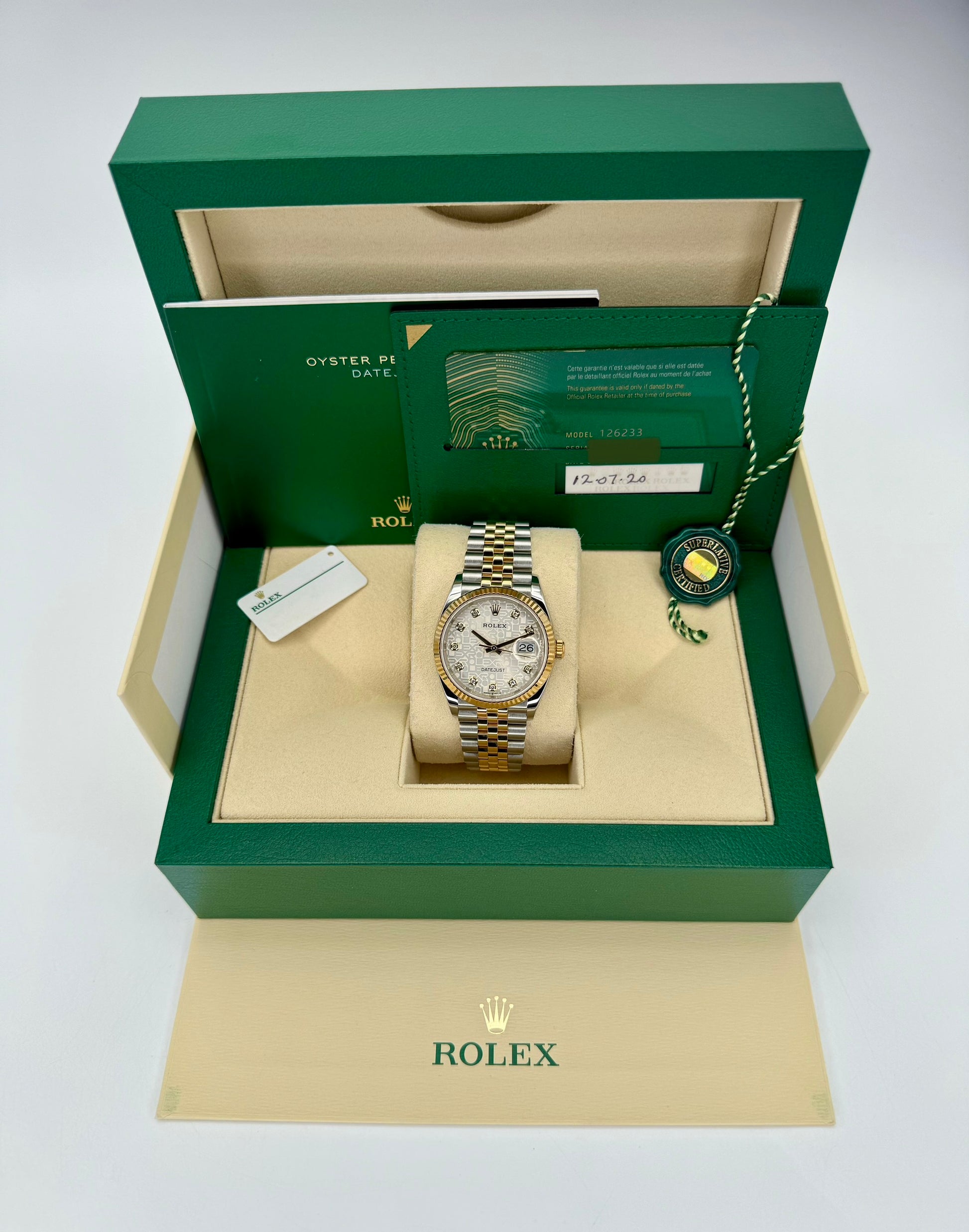 2020 Rolex Datejust 36mm 126233 Two-Tone 10 Diamond Anniversary Dial - MyWatchLLC