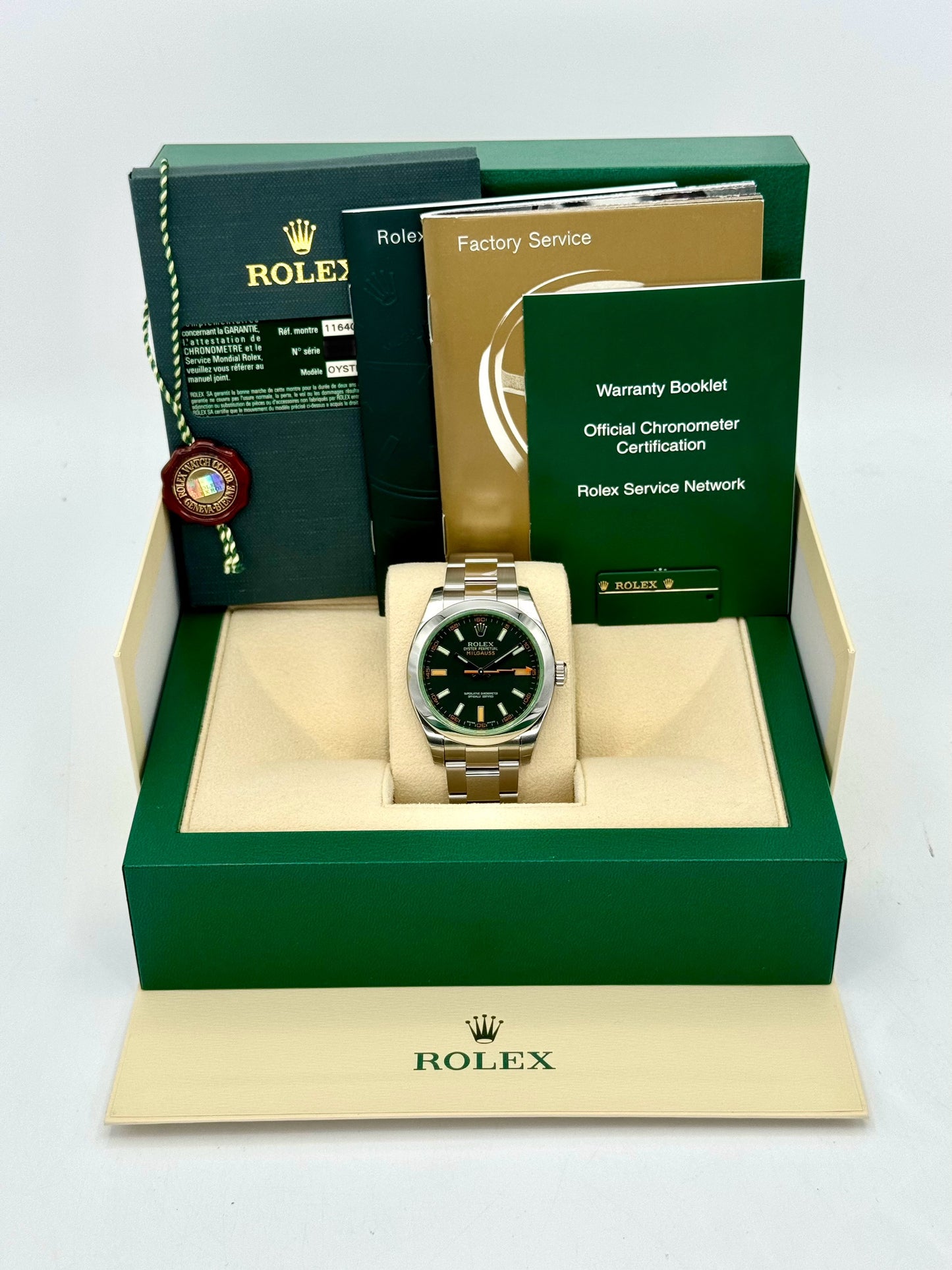 NEW 2009 Rolex Milgauss 40mm 116400GV Black Dial