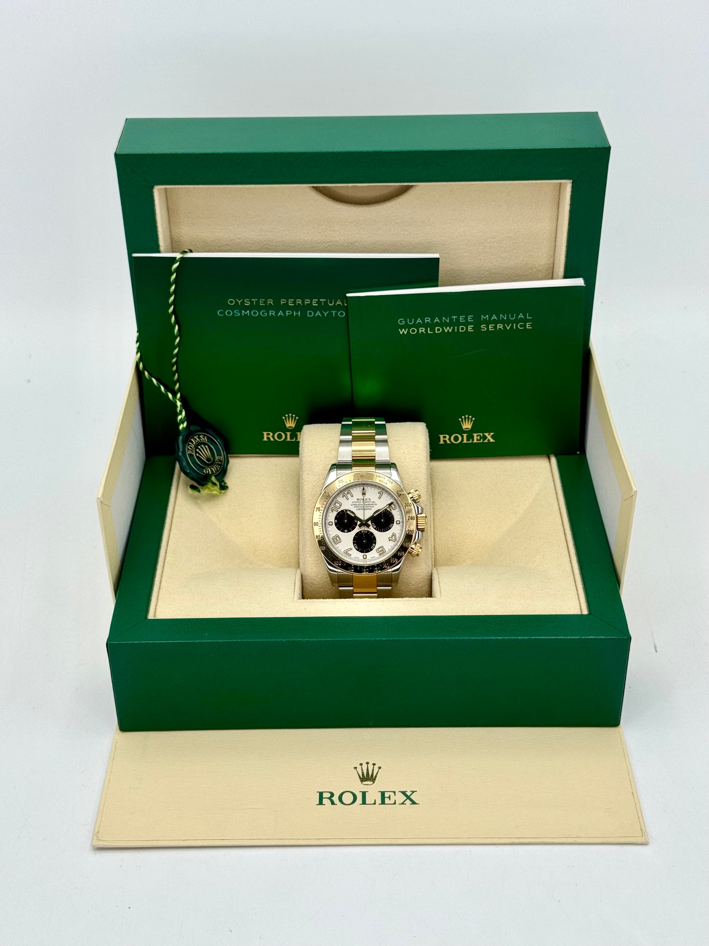 Rolex Daytona 40mm 116523 Two-Tone Panda Arabic Racing Dial