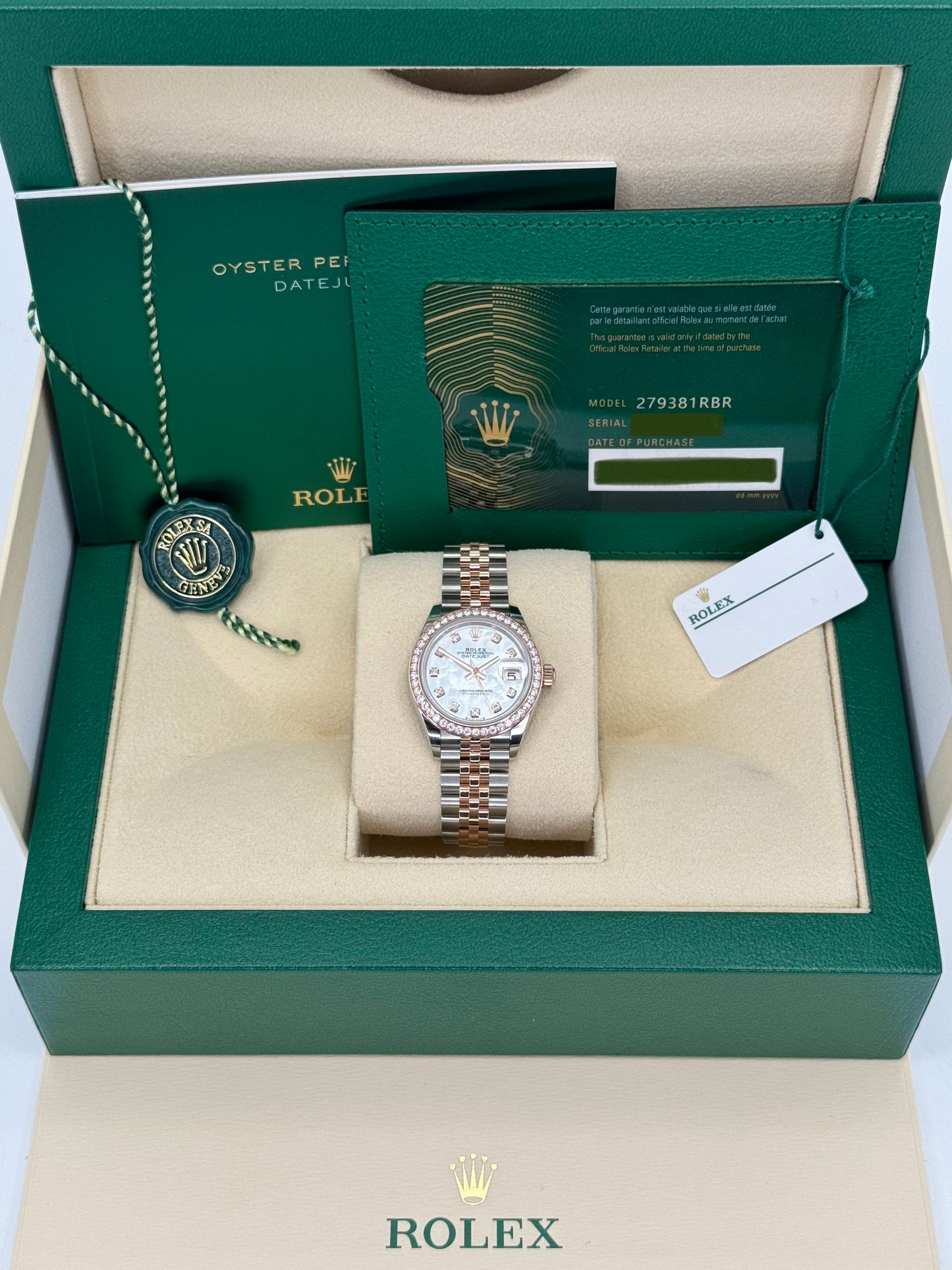 NEW 2023 Rolex Lady-Datejust 28mm Two-Tone MOP Diamond Dial - MyWatchLLC