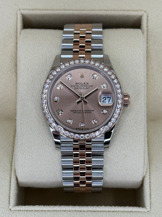 NEW 2023 Datejust 31mm 278381RBR Two-Tone Rose 10 Diamond Dial - MyWatchLLC