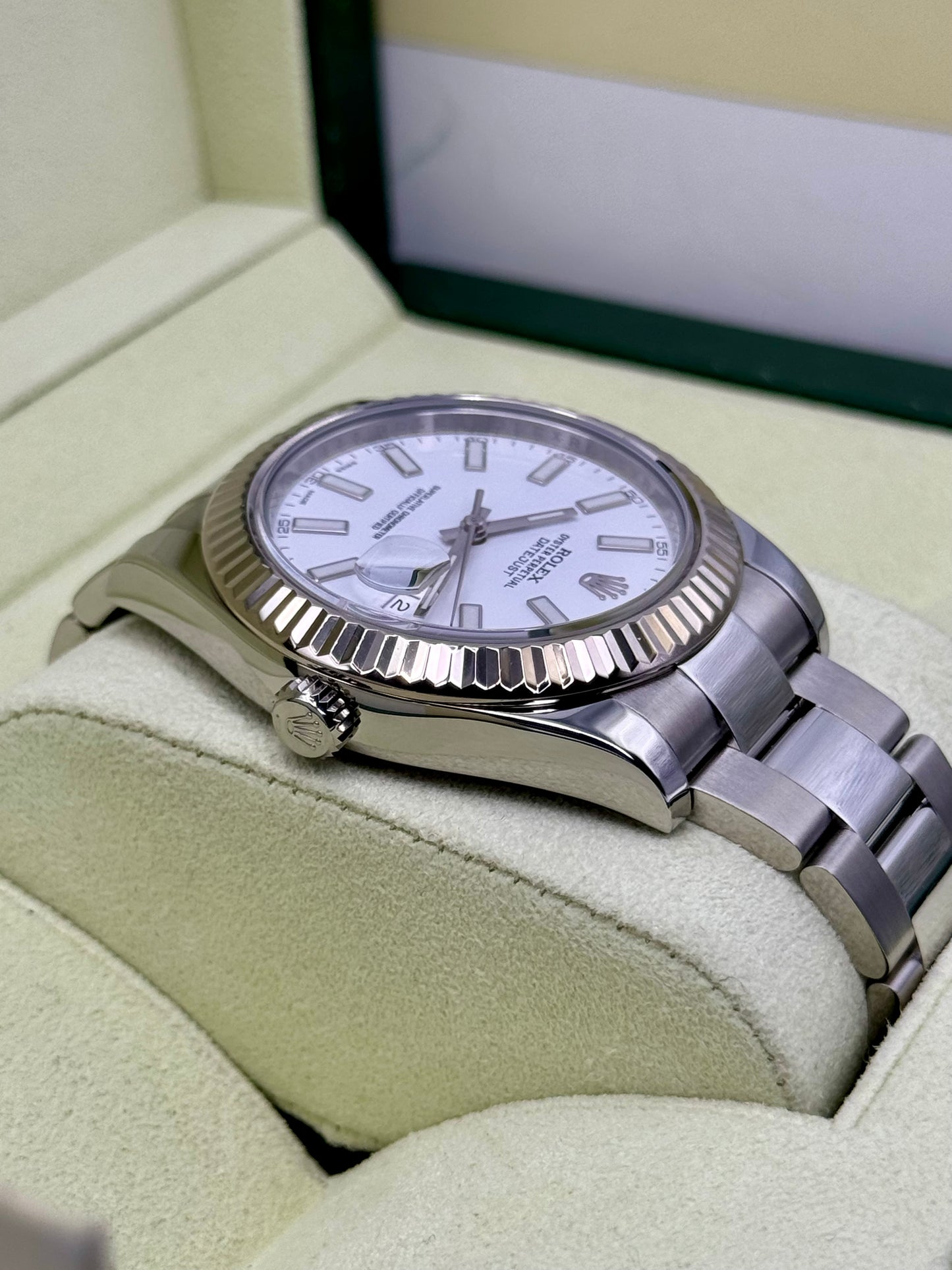 Rolex Datejust 41mm 116334 Stainless Steel Oyster White Dial - MyWatchLLC