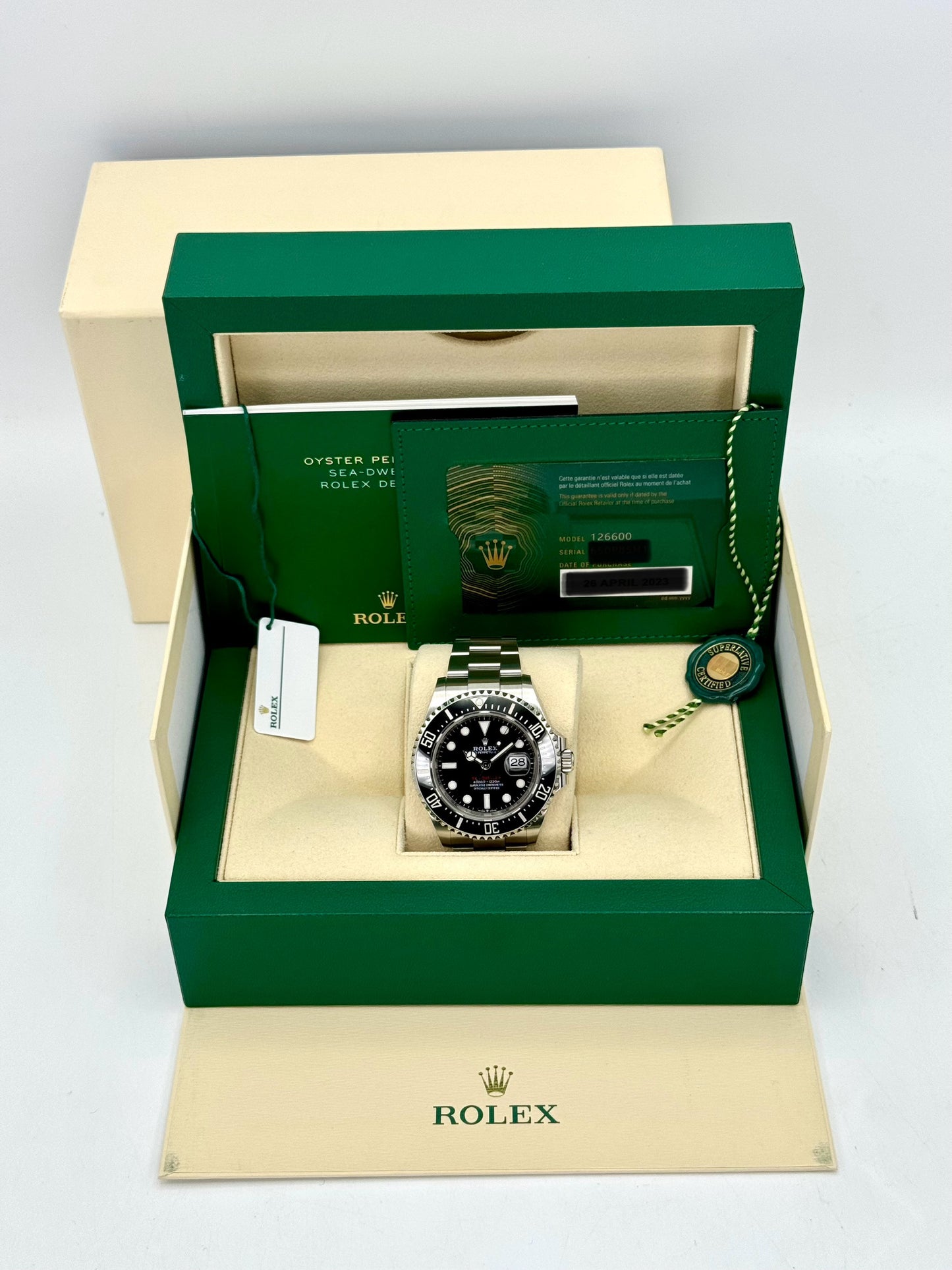 2023 Rolex Sea-Dweller 43mm 126600 Stainless Steel Black Dial