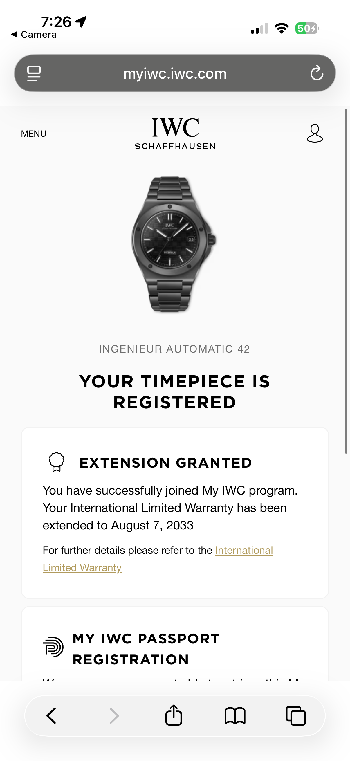 2025 IWC Ingenieur Automatic 42mm IW338903 Ceramic Black Dial