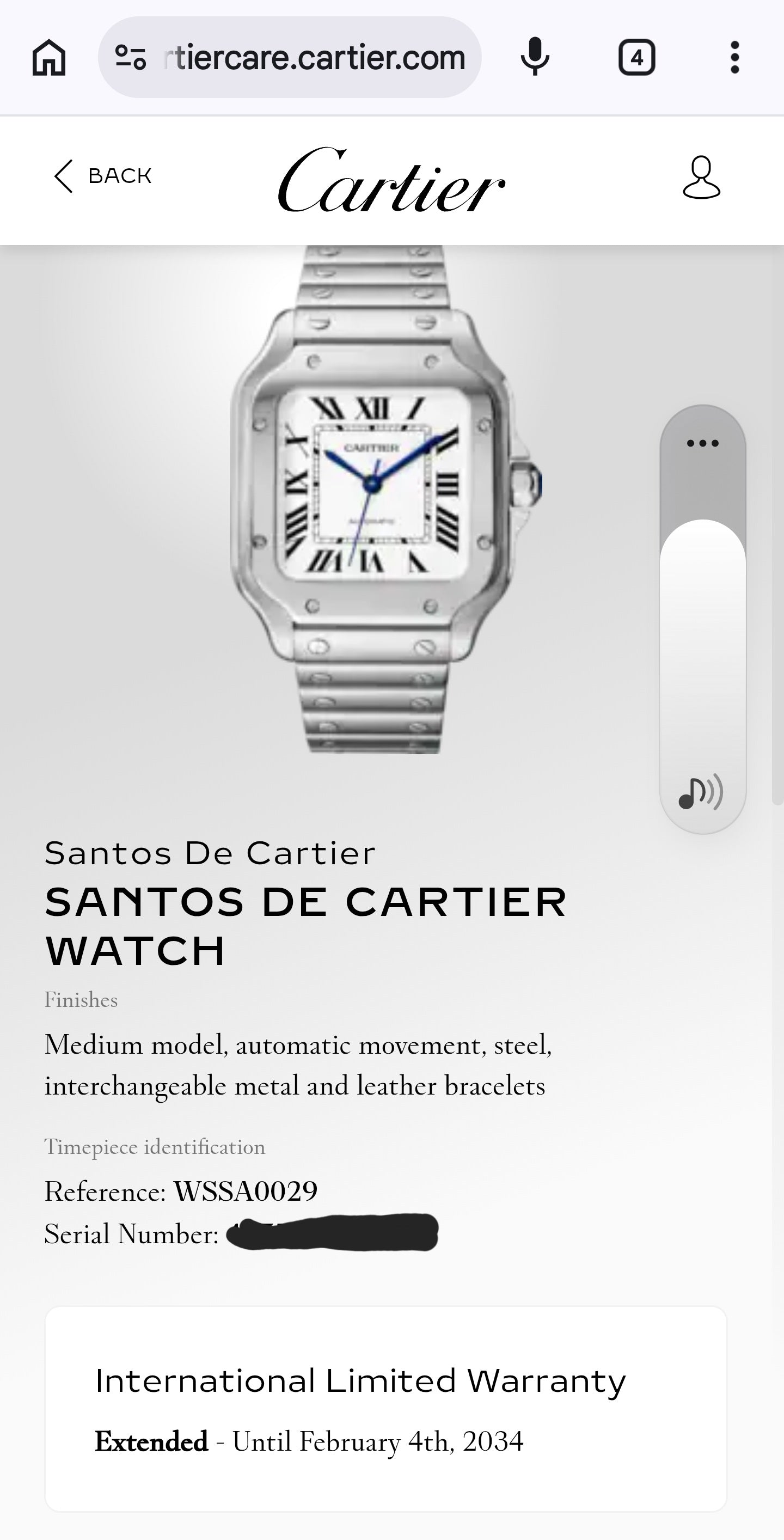 NEW 2026 Cartier Santos De Cartier 35.1mm WSSA0029 Stainless Steel White Dial - MyWatchLLC