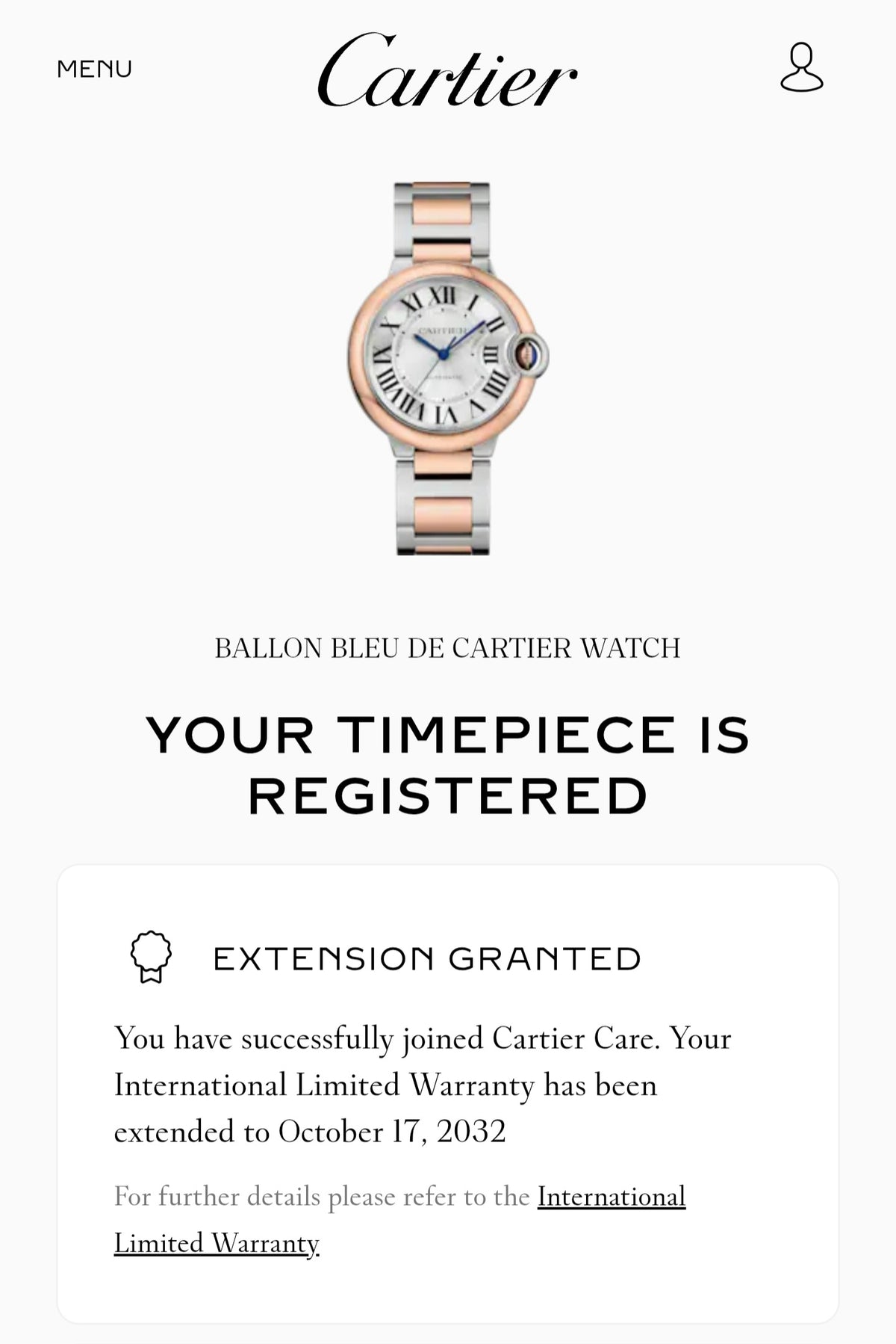 2024 Cartier Ballon Bleu de Cartier 36mm W2BB0033 Two-Tone Silver Dial