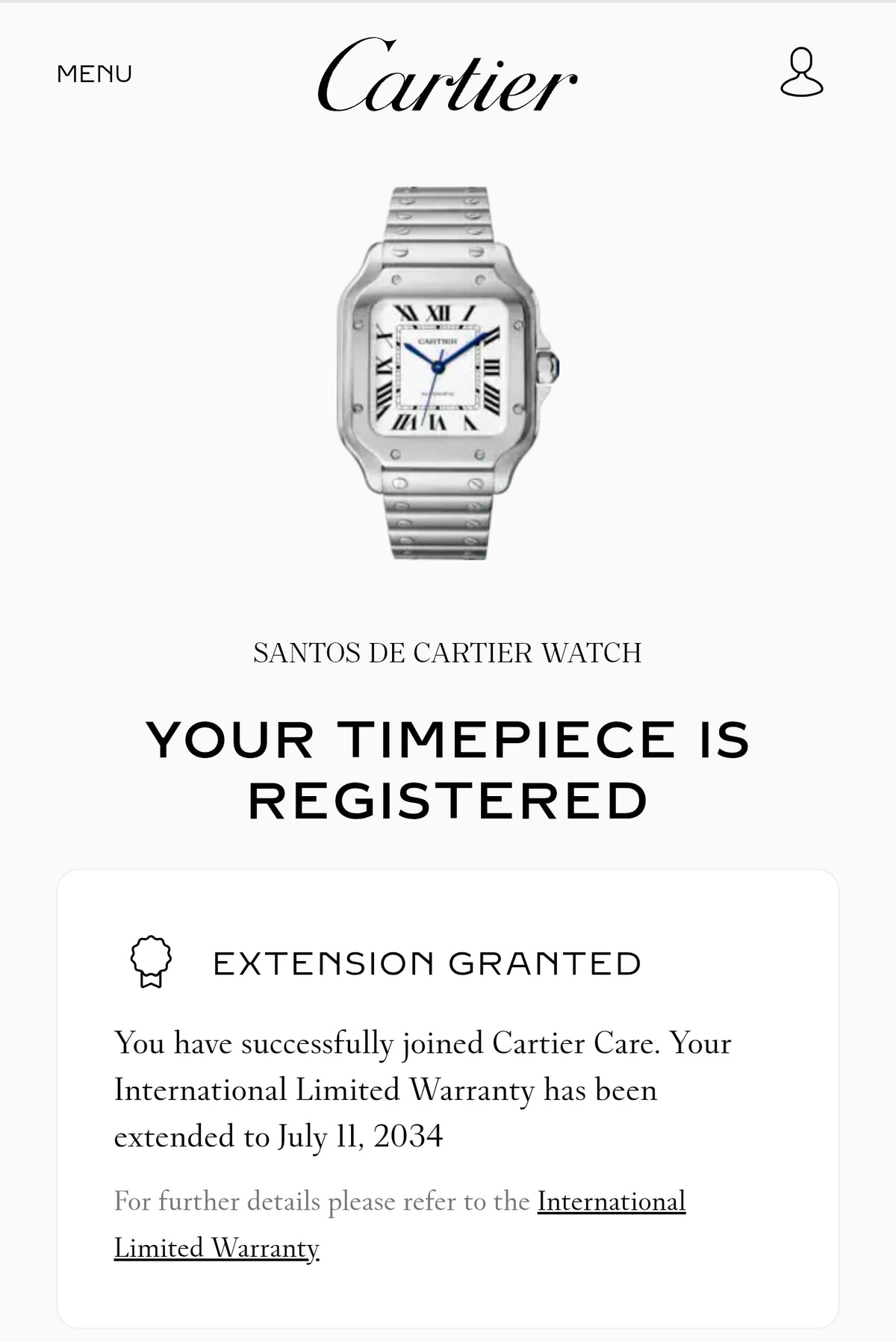 2026 Cartier Santos De Cartier 35mm WSSA0029 Stainless Steel White Dial