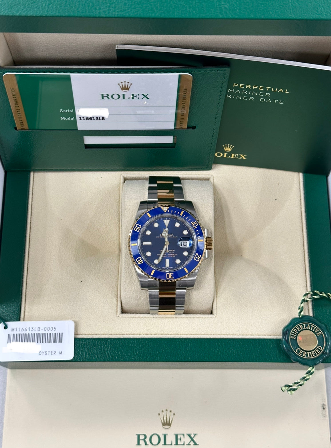 NEW 2019 Rolex Submariner "Bluesy" 116613LB Two-Tone - MyWatchLLC