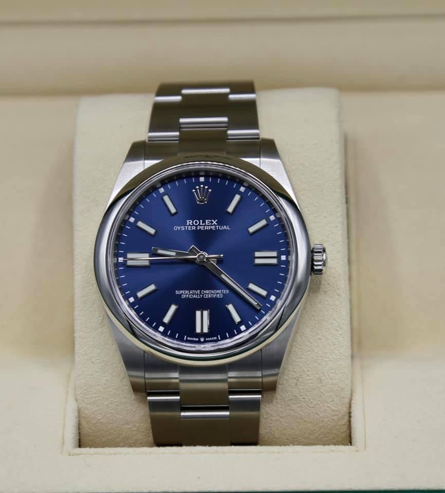 New 2023 Rolex Oyster Perpetual 41mm 124300 Stainless Steel Blue Dial - MyWatchLLC