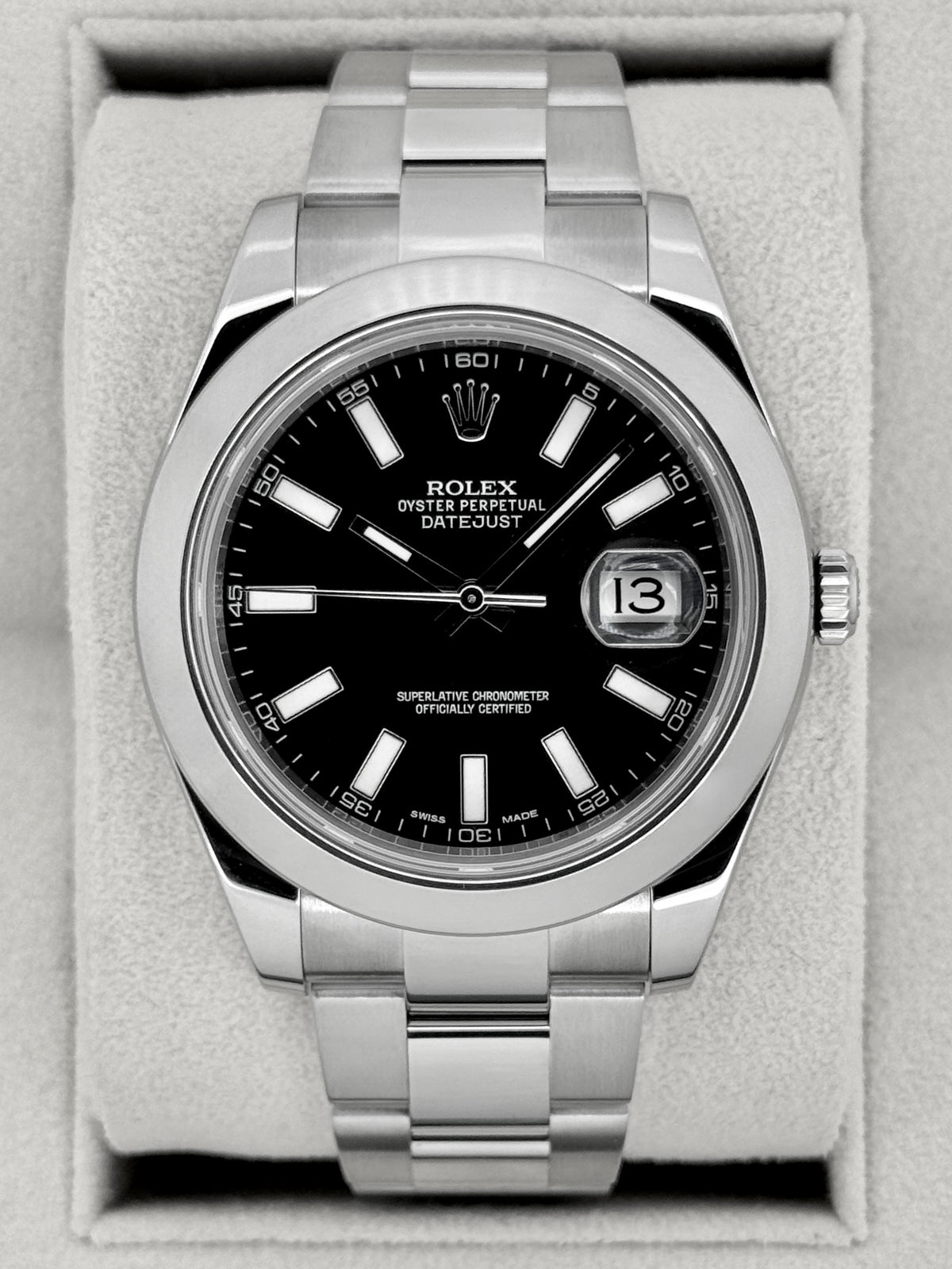 Rolex Datejust 41mm 116300 Stainless Steel Oyster Black Dial - MyWatchLLC