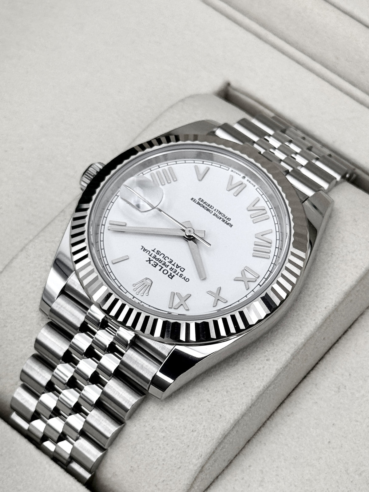 NEW 2026 Rolex Datejust 41mm 126334 Stainless Steel Jubilee White Roman Numeral Dial (STICKERED) - MyWatchLLC