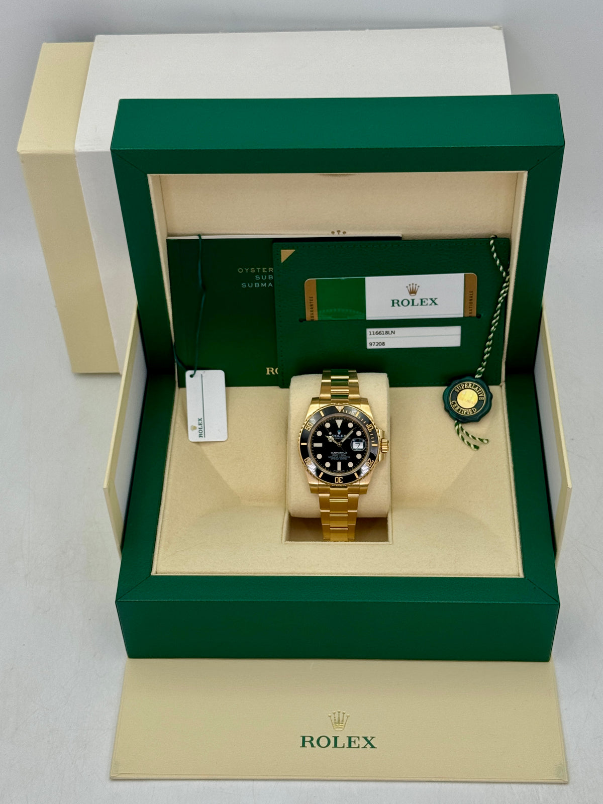 2017 Rolex Submariner 40mm 116618LN Yellow Gold Black Dial - MyWatchLLC