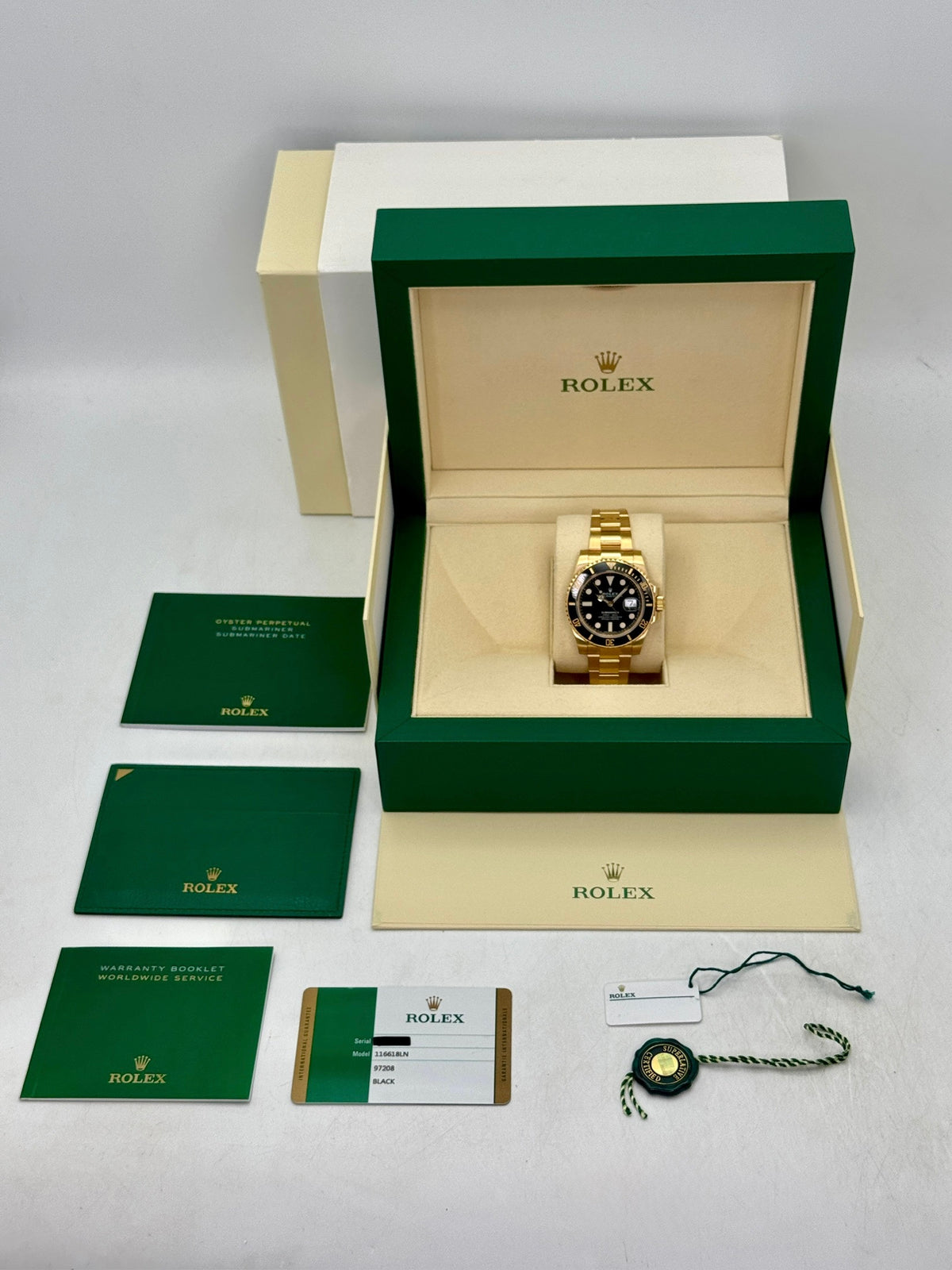 2017 Rolex Submariner 40mm 116618LN Yellow Gold Black Dial - MyWatchLLC