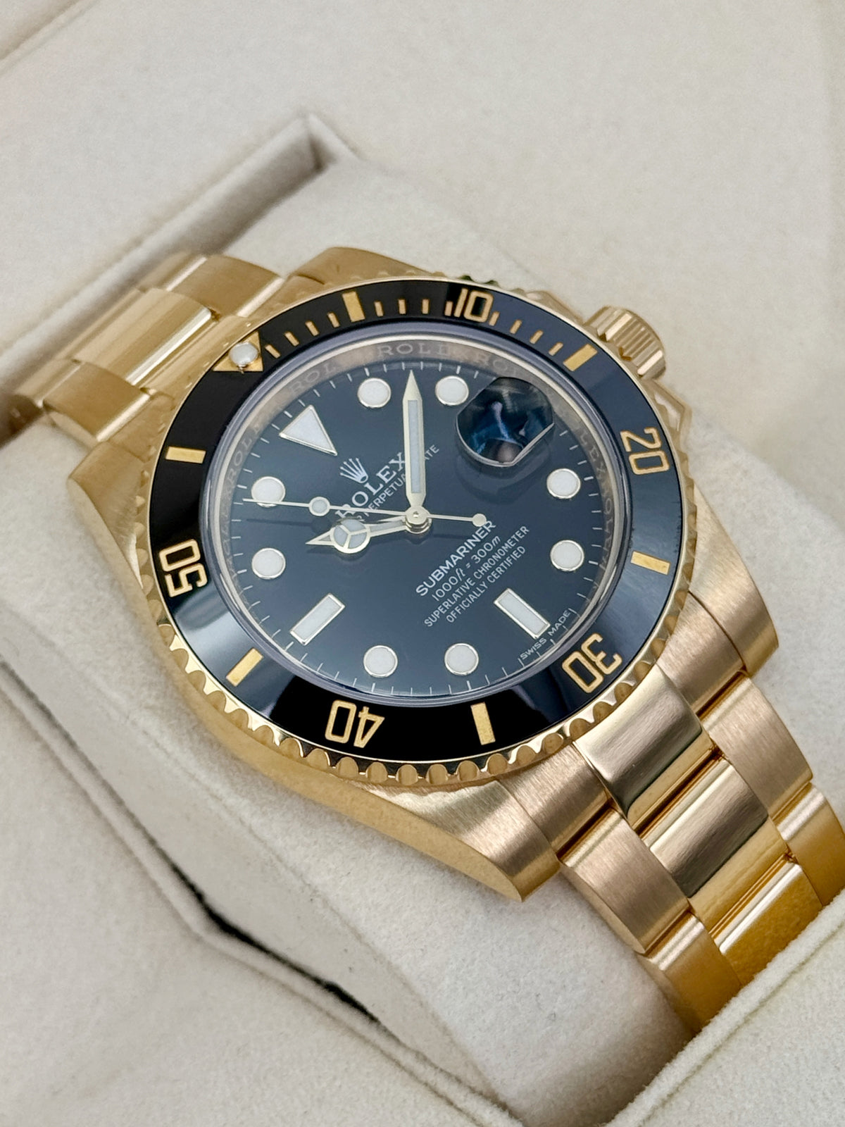 2017 Rolex Submariner 40mm 116618LN Yellow Gold Black Dial - MyWatchLLC