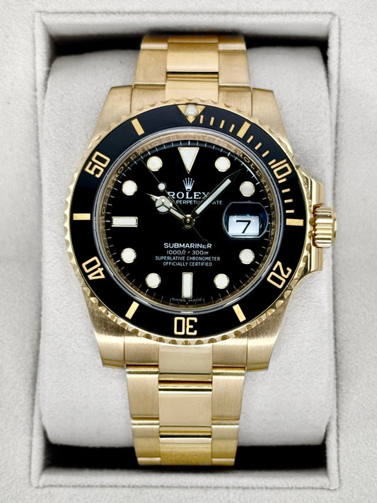 2017 Rolex Submariner 40mm 116618LN Yellow Gold Black Dial - MyWatchLLC