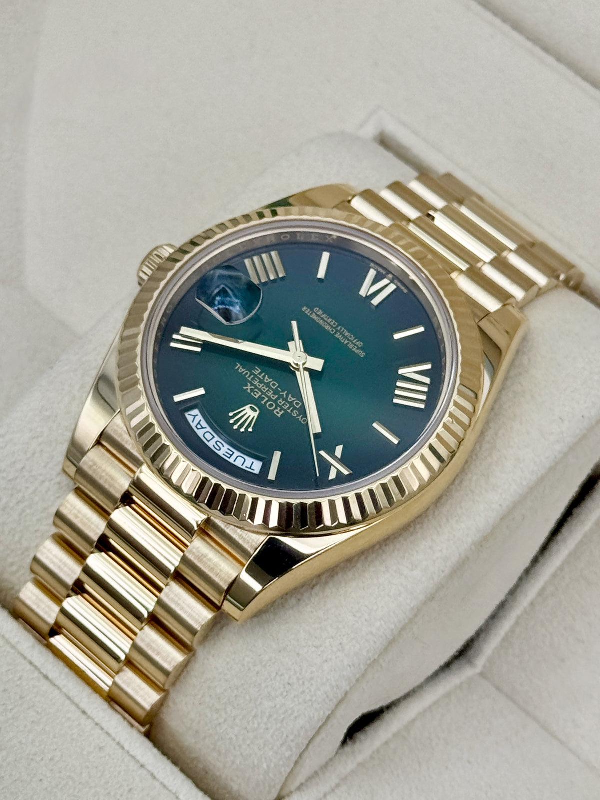 2024 Rolex Day-Date 40mm 228238 Presidential Green Ombre Dial - MyWatchLLC
