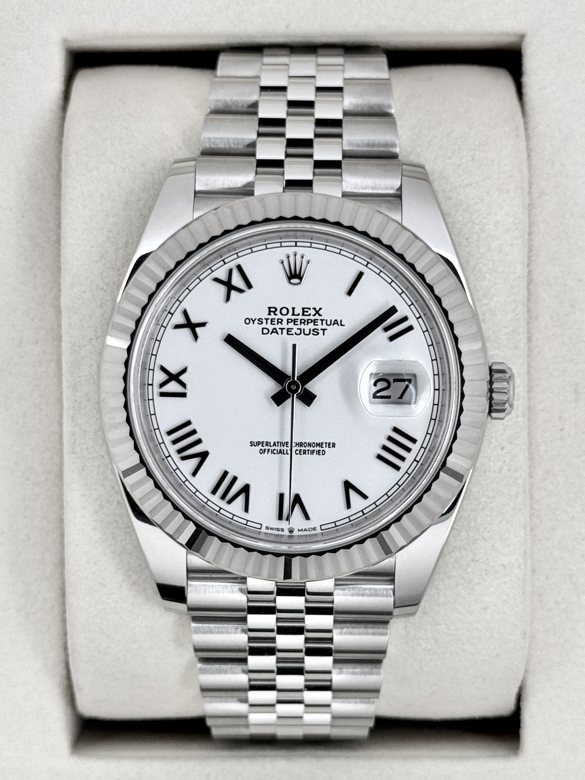 NEW 2026 Rolex Datejust 41mm 126334 Stainless Steel Jubilee White Roman Numeral Dial (STICKERED) - MyWatchLLC