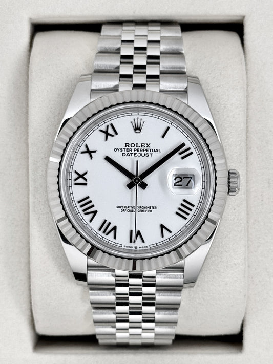 NEW 2026 Rolex Datejust 41mm 126334 Stainless Steel Jubilee White Roman Numeral Dial (STICKERED) - MyWatchLLC